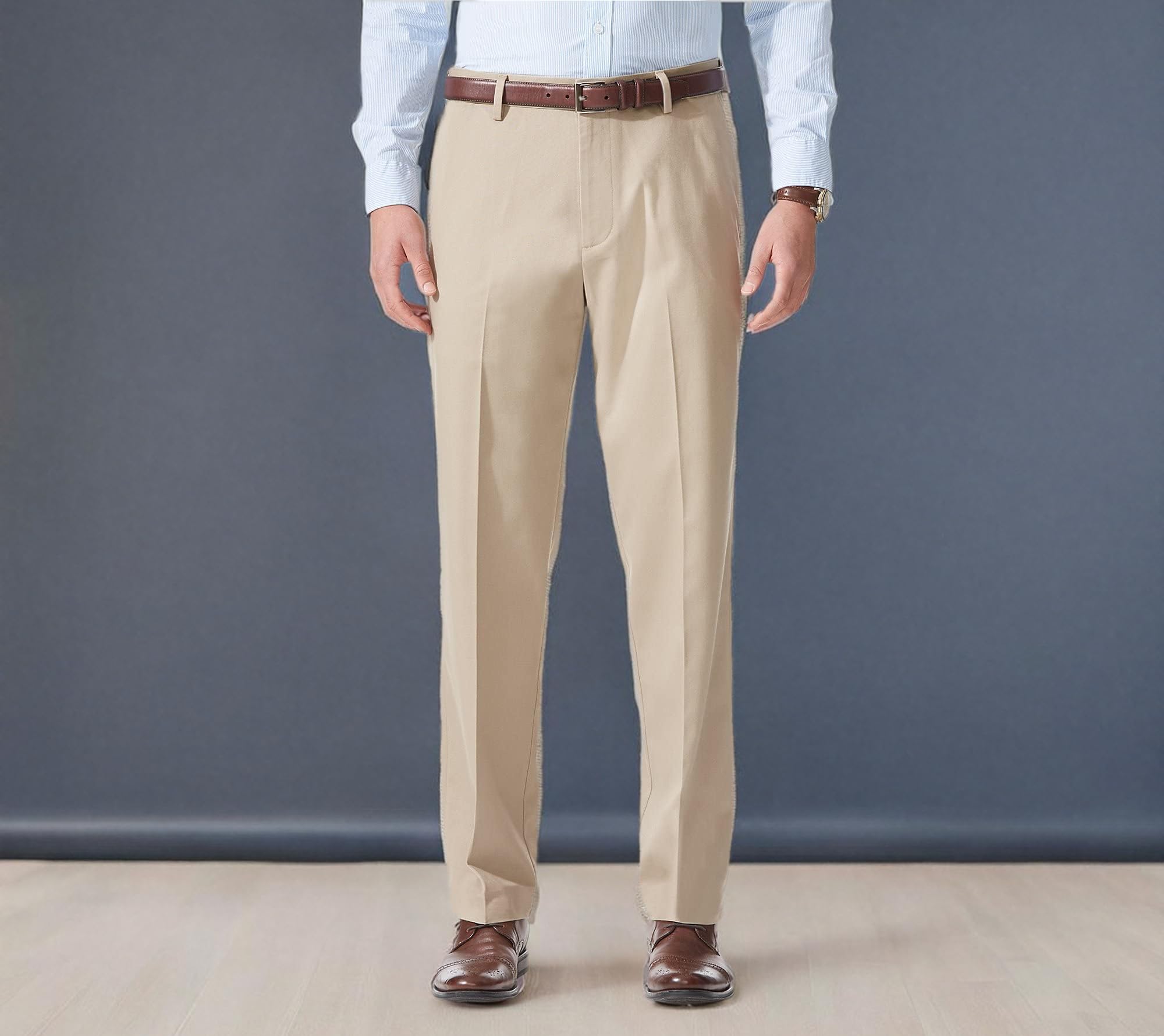 Dockers Men's Relaxed Fit Comfort Khaki Pants - Casual Stretch Flat Front Chinos for Work & Travel | Comfortable Office & Weekend Wear