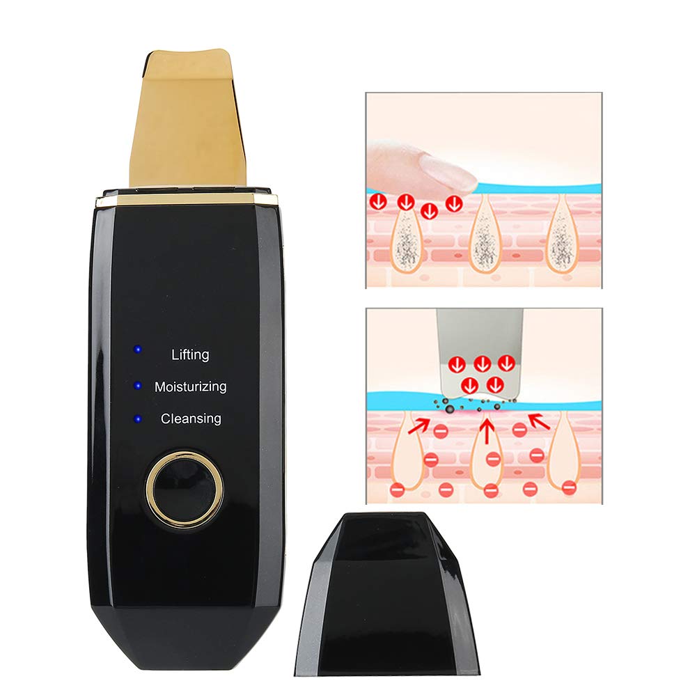 Rechargeable Skin Scrubber for Face - Black | Deep Pore Cleansing Device for Men & Women | Perfect for Daily Skincare Routine & Blackhead Removal