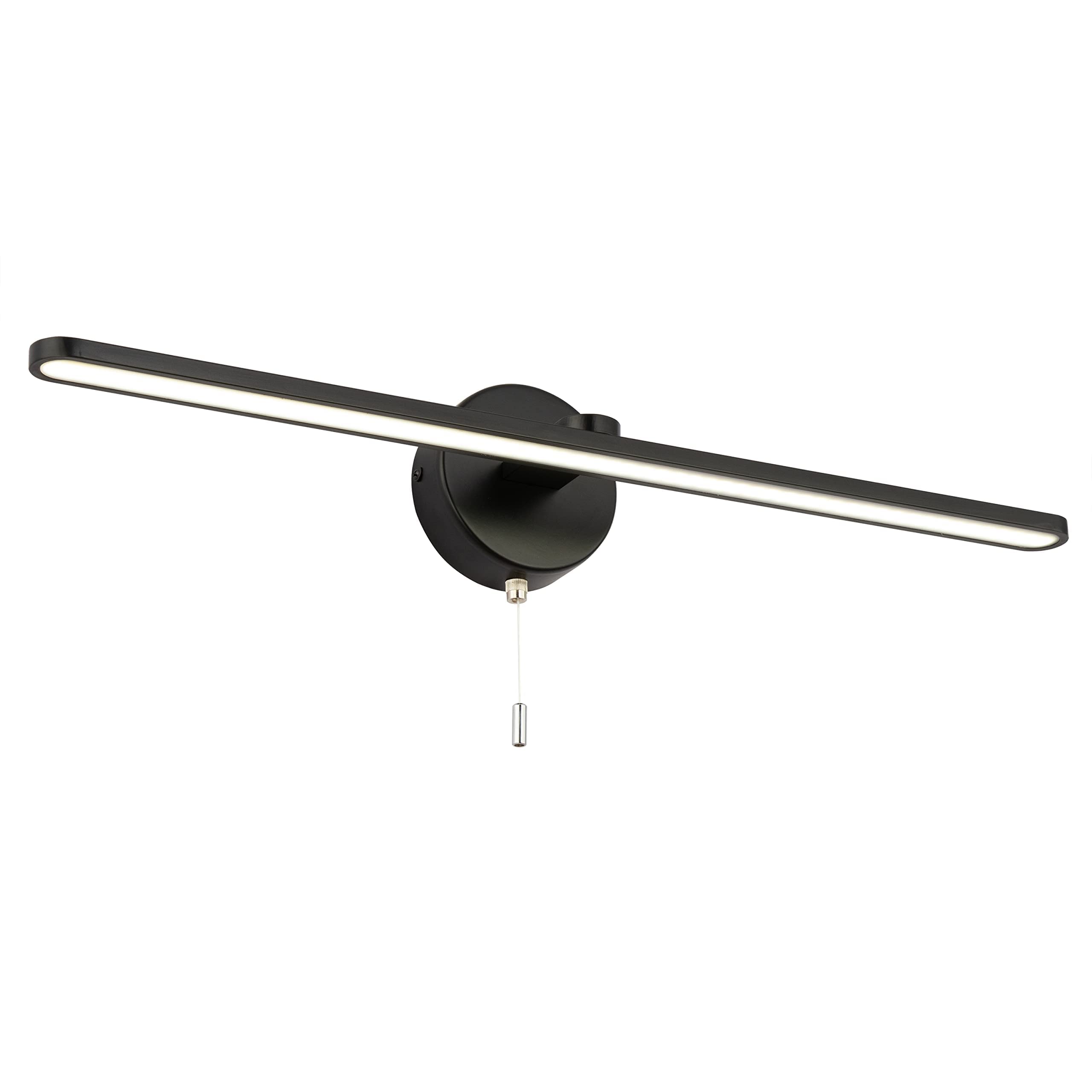 Modern Black 24 Inch LED Vanity Light Bar - Bathroom Mirror Lighting Fixture with 5000K Daylight & Pull Chain Switch - Perfect for Bathroom Vanity, Dressing Room & Makeup Area Wall Sconces