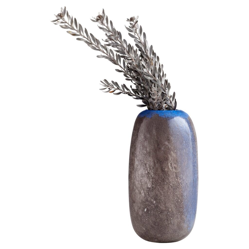 Cyan Design 11258 Bluesplosion Vase - Small Black & Blue Ceramic Vase for Home Decor, Wedding Centerpieces & Floral Arrangements
