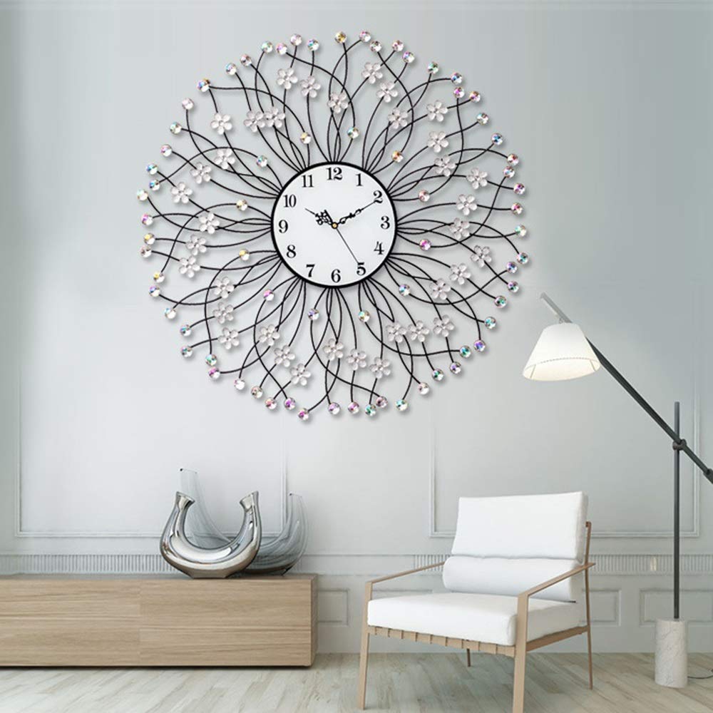 DIEFMJ Black and Gold Quartz Wall Clock - 690mm Modern Minimalist Silent Non-Ticking Clock for Home & Office Decor | European Style Elegant Wall Art for Living Room, Bedroom, Kitchen