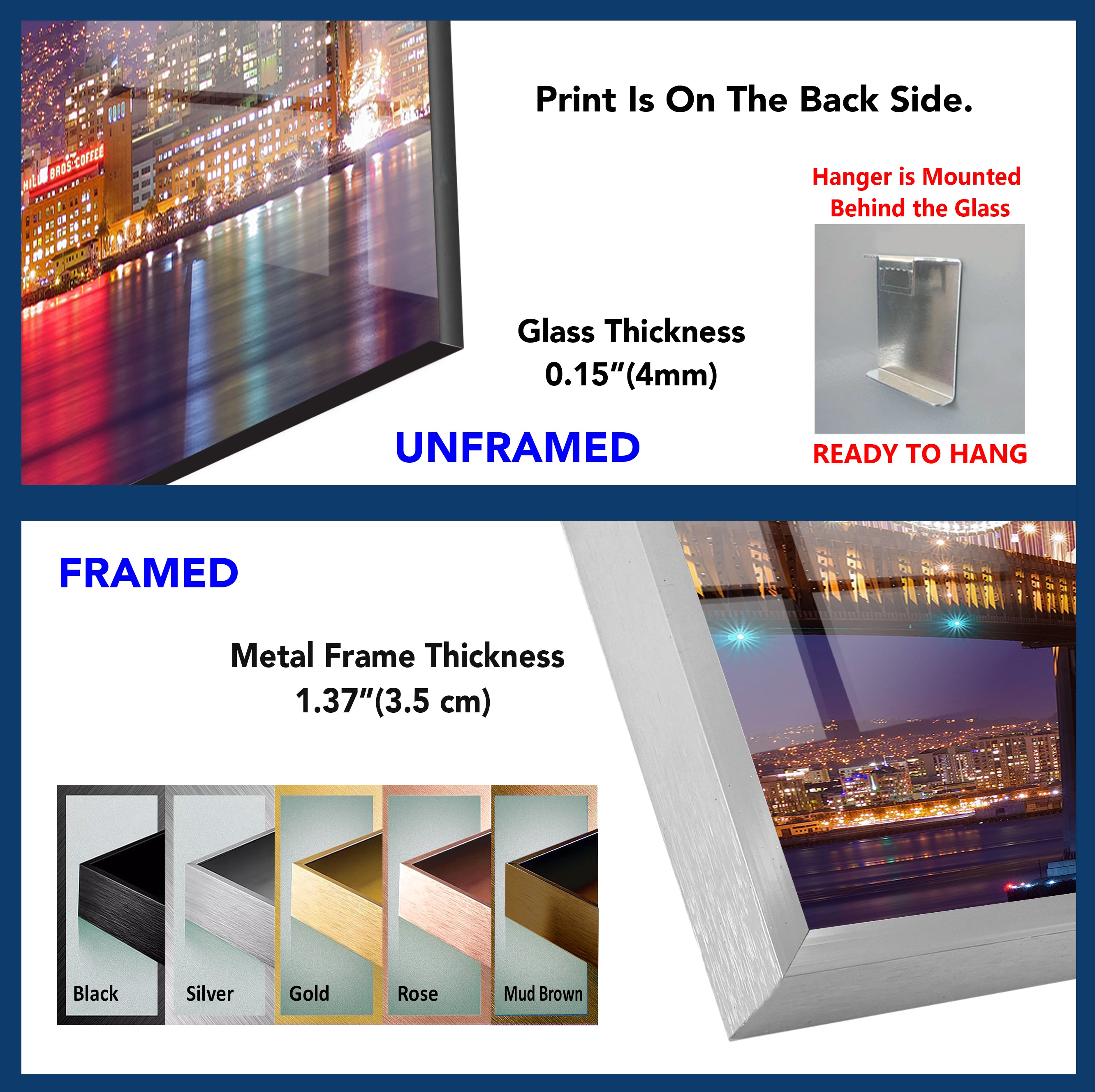 Bay Bridge Glass Wall Art - Iconic San Francisco Cityscape Night Skyline Decor for Home & Office - Perfect Gift for Travel Lovers & City Dwellers