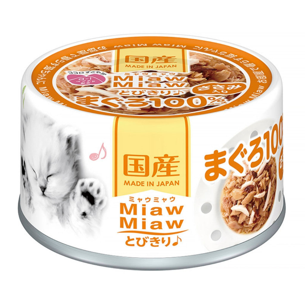 Aixia Miaw Miaw Tobikiri Premium Wet Cat Food - 60g Tuna & Chicken Fillet with Jelly - High Quality Nutrition for Cats Up to 15 Years - Perfect for Mealtime, Travel, or Special Treats