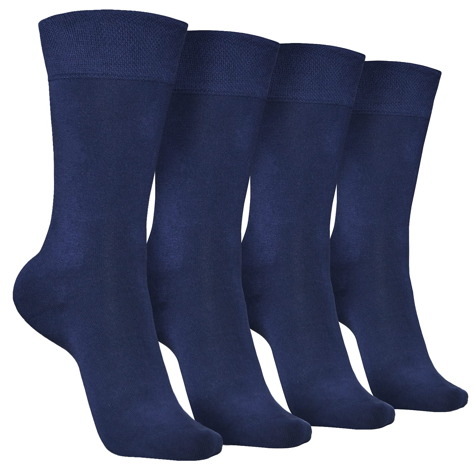 Premium Bamboo Fiber Dress Socks for Men & Women - Ultra Comfortable, Breathable & Thin Business Socks (4 Pairs, Size 7-12) - Ideal for Office Wear, Formal Occasions & Professional Settings