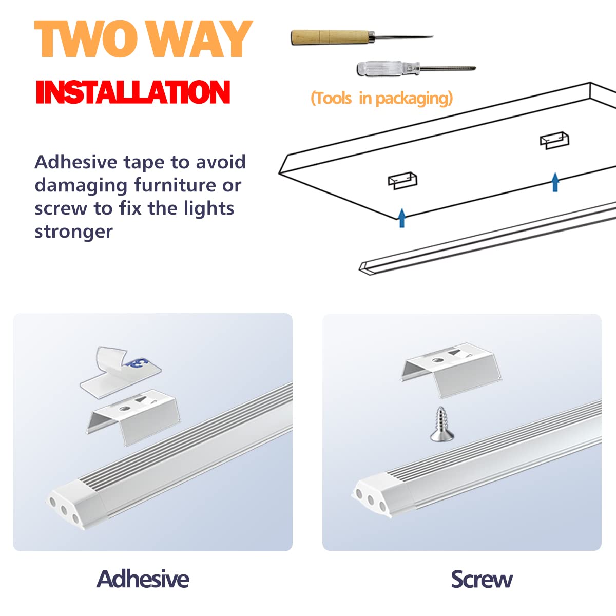 MYPLUS Under Cabinet Lighting Kit - Dimmable LED Kitchen Lights, 21W 1230lm Plug-in Under Cabinet Lighting for Counter, Cupboard, Shelf, Room & Desk (6x30cm) - Perfect for Kitchen Workspaces, Home Office & Display Shelves