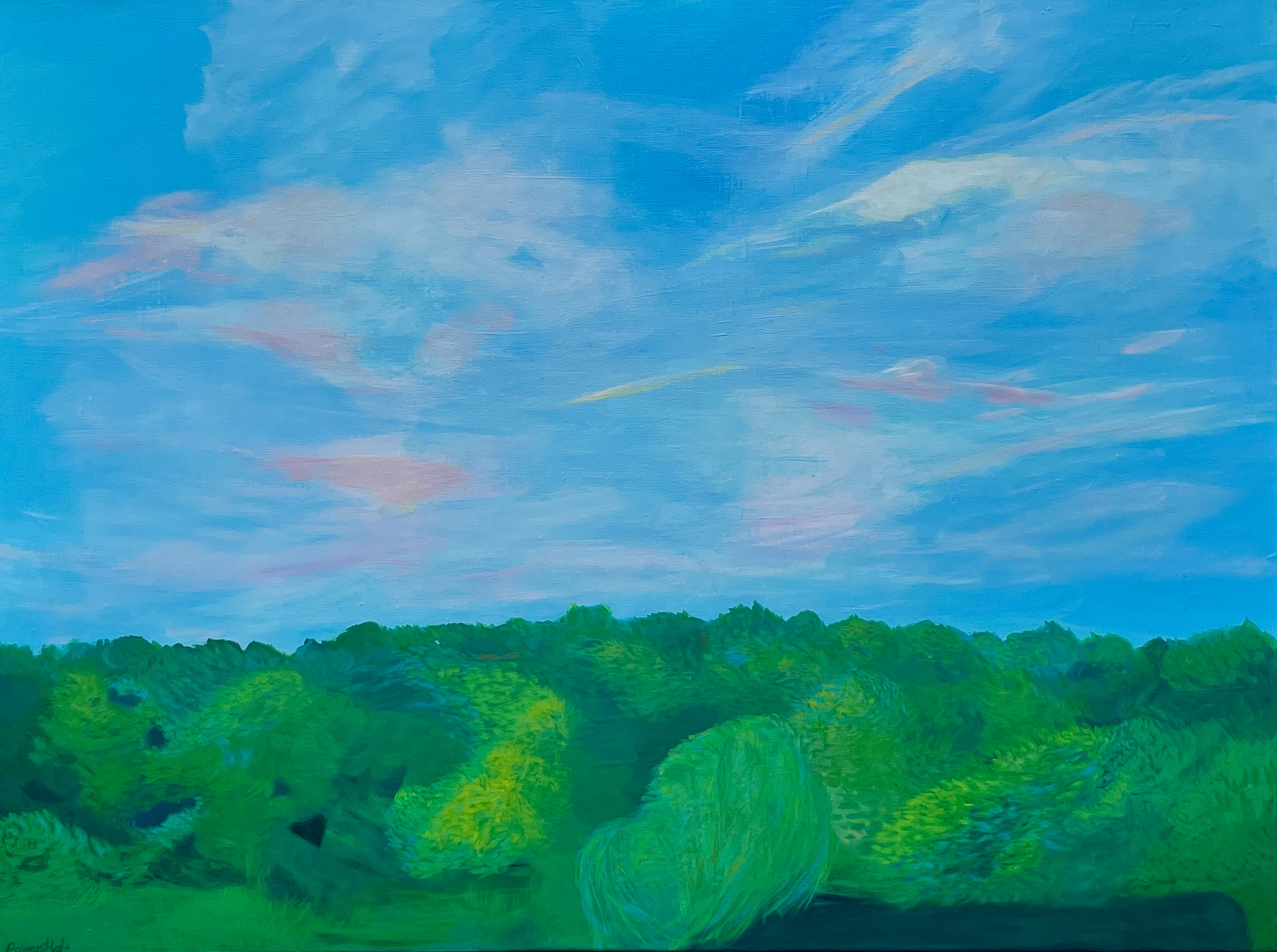 Mary Powers Holt: June 1 Evening Sky Painting - Vintage Landscape Art Print for Home Decor & Wall Art - Perfect for Living Room, Bedroom or Office Decoration