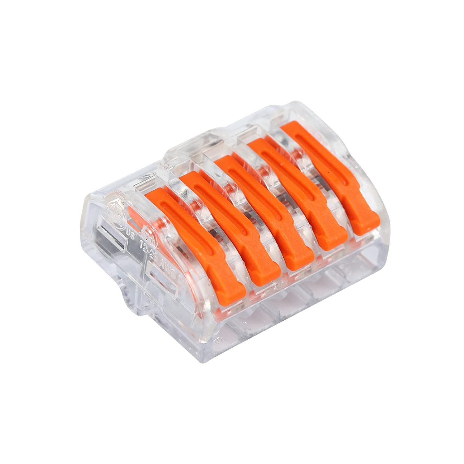 UL Listed Dicio Lever Wire Connectors - 5 Port, 50 PCs Electrical Wiring Kit for 28-14 Gauge Wires | Secure & Easy-to-Use for Home DIY, Electrical Projects & Appliance Repairs