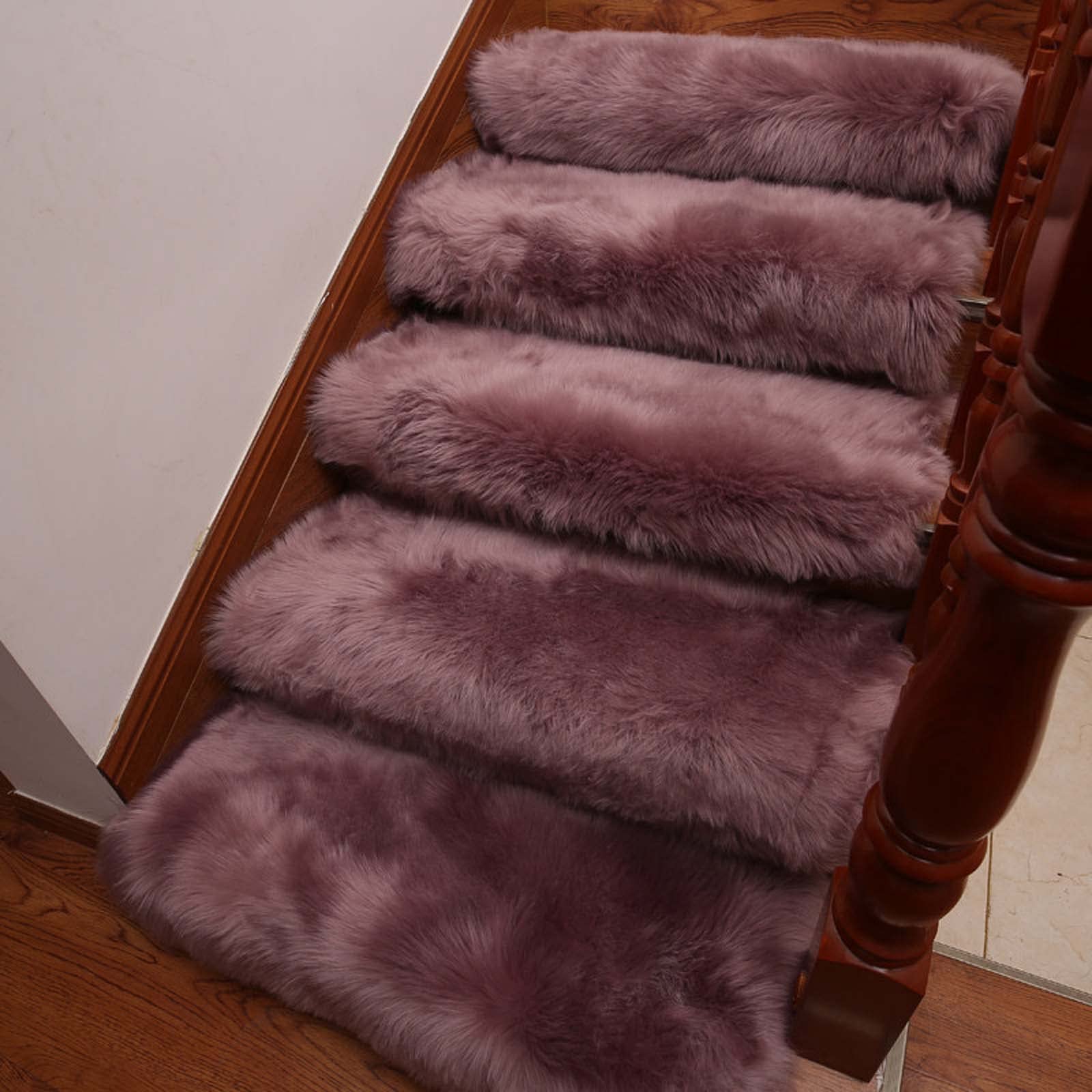 Non-Slip Carpet Stair Treads - 5-Piece Set for Wooden Steps | Safety Stair Runners for Kids, Elderly & Pets | Violet Stair Strips | Perfect for Home, Office & Staircase Safety