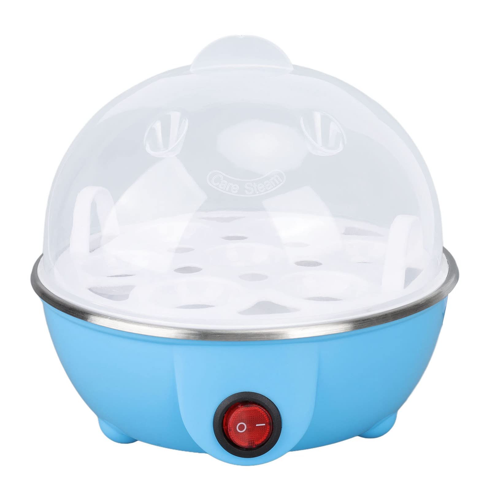 Electric Rapid Egg Cooker with Auto Shut Off - Soft/Hard Boiled Eggs, Poached Eggs & Omelet Maker - Anti Dry Burn Protection - Perfect for Breakfast, Meal Prep & Keto Diet (Blue)