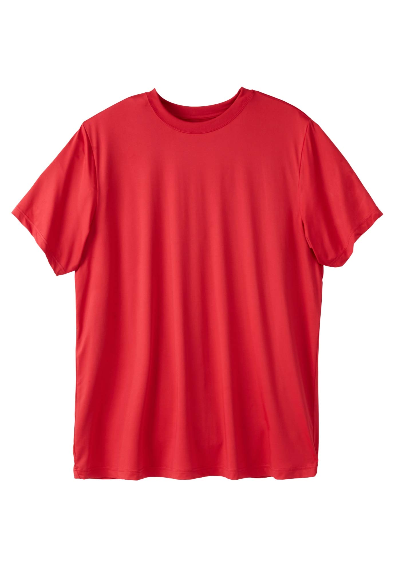 KingSize Men's Big & Tall Performance Flex Crewneck T-Shirt - Moisture Wicking, Stretch Fabric - 3XL Tall - Red - Perfect for Gym, Workout & Casual Wear