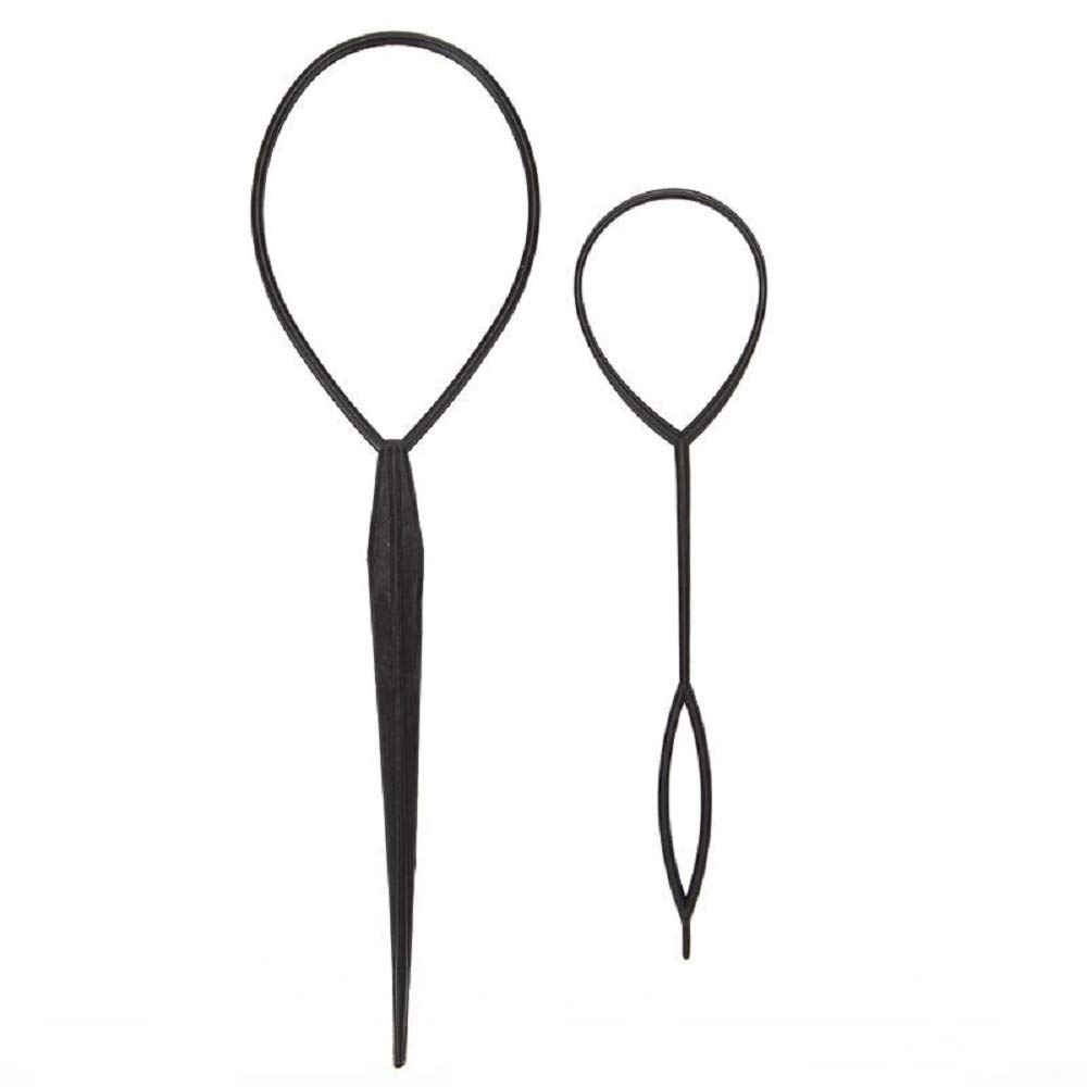 Chronex Topsy Tail Hair Braid Tool - Plastic Ponytail Maker for Easy Hairstyles (Black, Pack of 2) | Perfect for DIY Hair Styling, Parties & Everyday Use