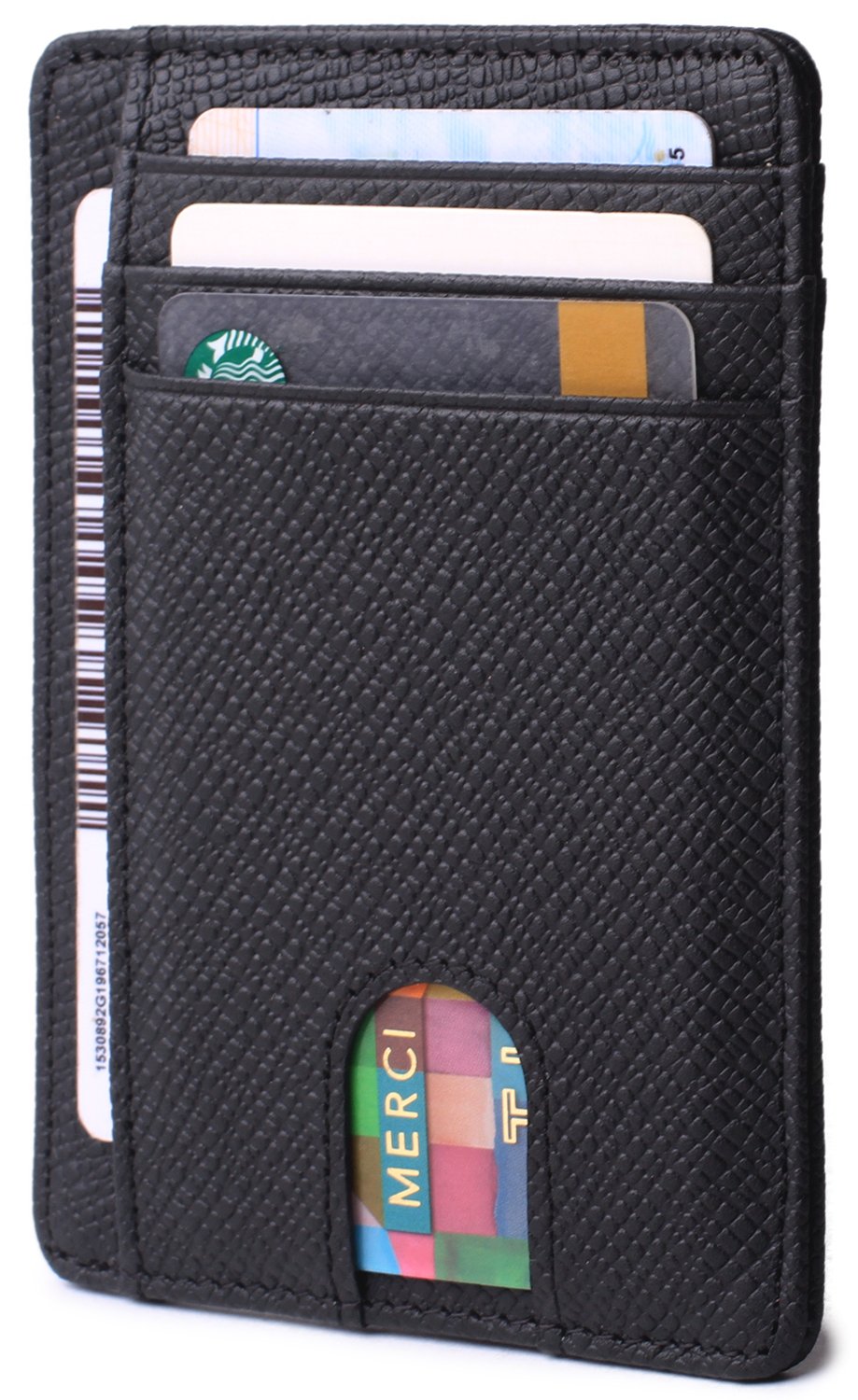 Slim RFID Blocking Wallet for Men & Women - Genuine Leather Minimalist Front Pocket Credit Card Holder - Perfect for Travel & Everyday Use