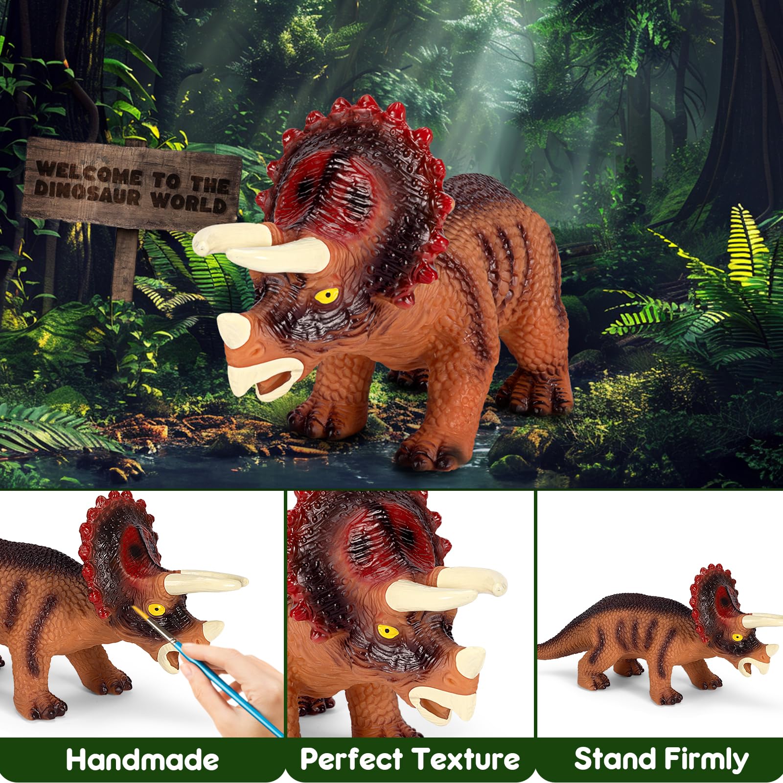 7 Piece Jumbo Dinosaur Toys Set - Large Dinosaur Figures for Kids Ages 3-5, Perfect Dinosaur Gifts for Boys & Girls - Great for Playtime, Learning & Birthday Parties