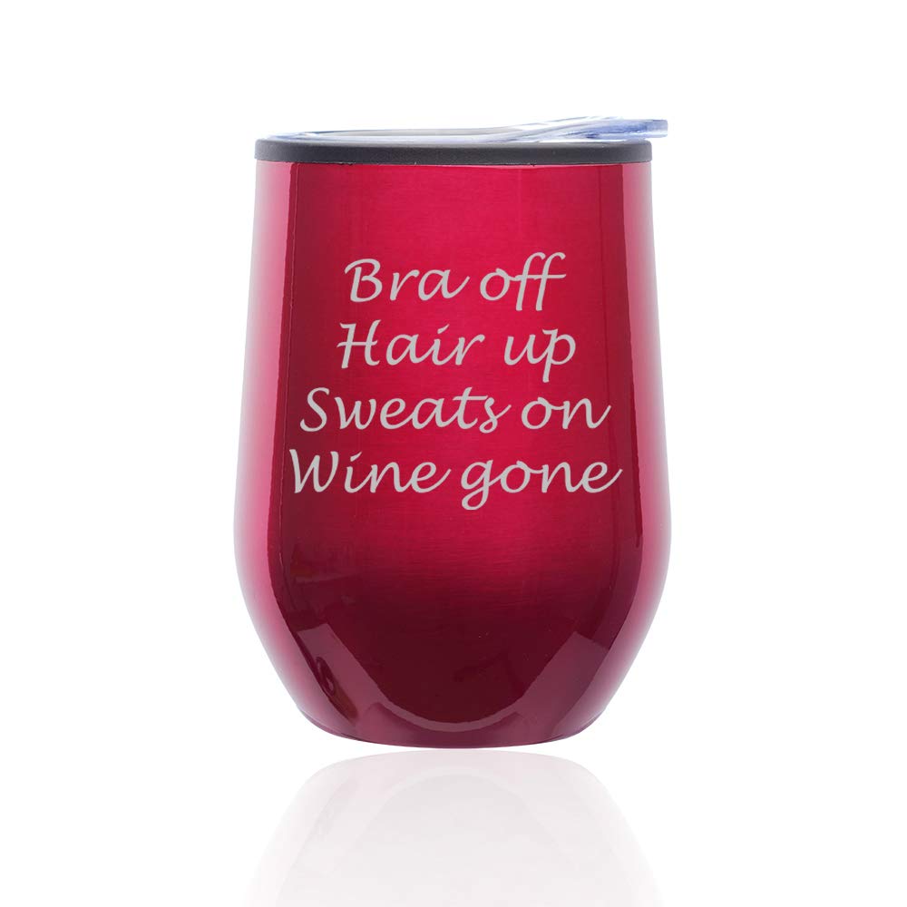Insulated Stemless Wine Tumbler with Lid - 16oz Shatterproof Glass Travel Mug for Coffee, Tea & Cocktails - Perfect for Home, Office, Travel & Outdoor Gatherings (Fuchsia)