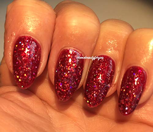 Bluesky Red Glitter SCARLET Diamond BLZ35 UV LED Gel Nail Polish - 10ml Soak Off Manicure Kit for Salon & Home Use - Perfect for Parties, Weddings & Special Occasions