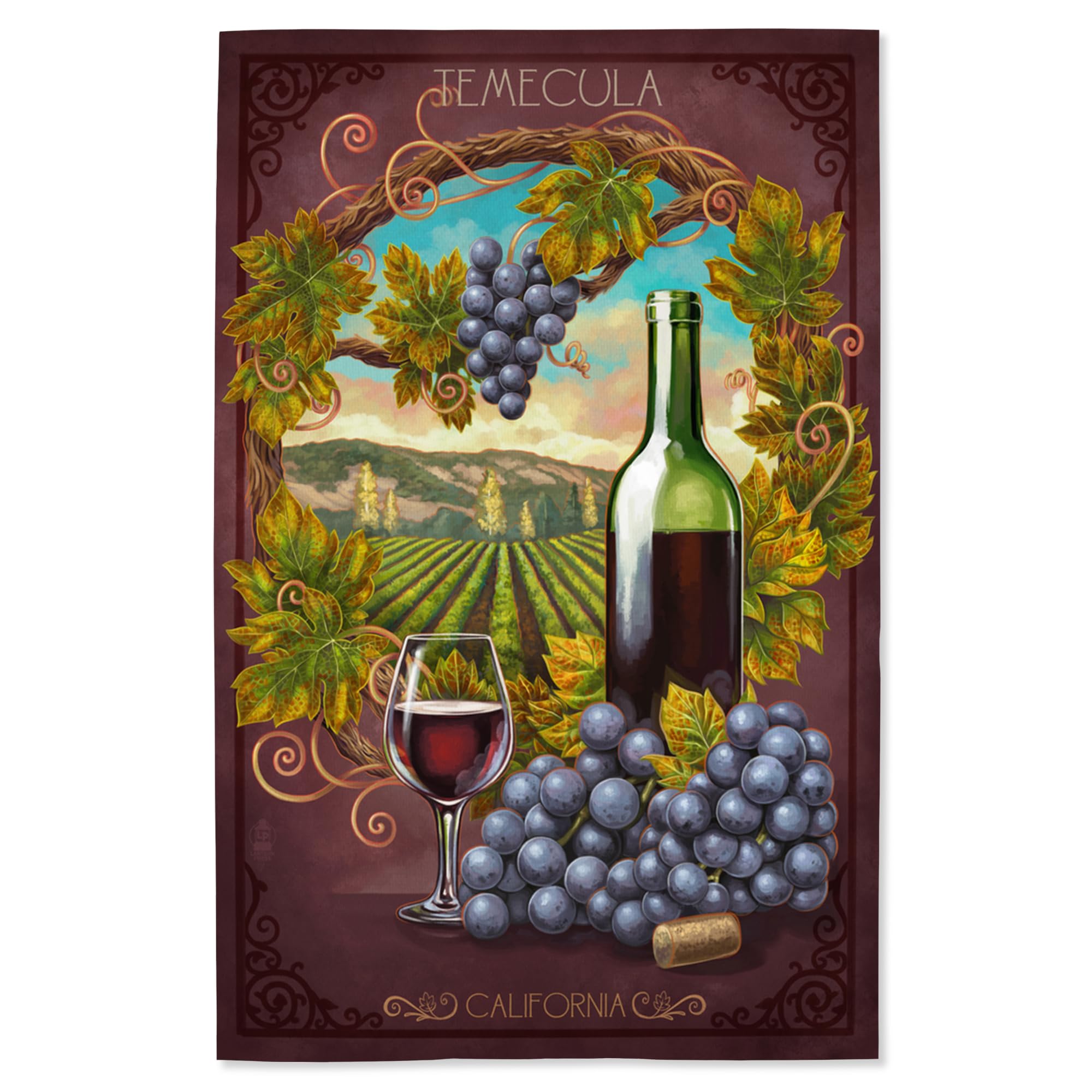 Lantern Press 16x24 Inch Giclee Print - Temecula California Merlot Wine Vineyard Wall Art - Perfect for Home Decor, Office & Wine Tasting Room