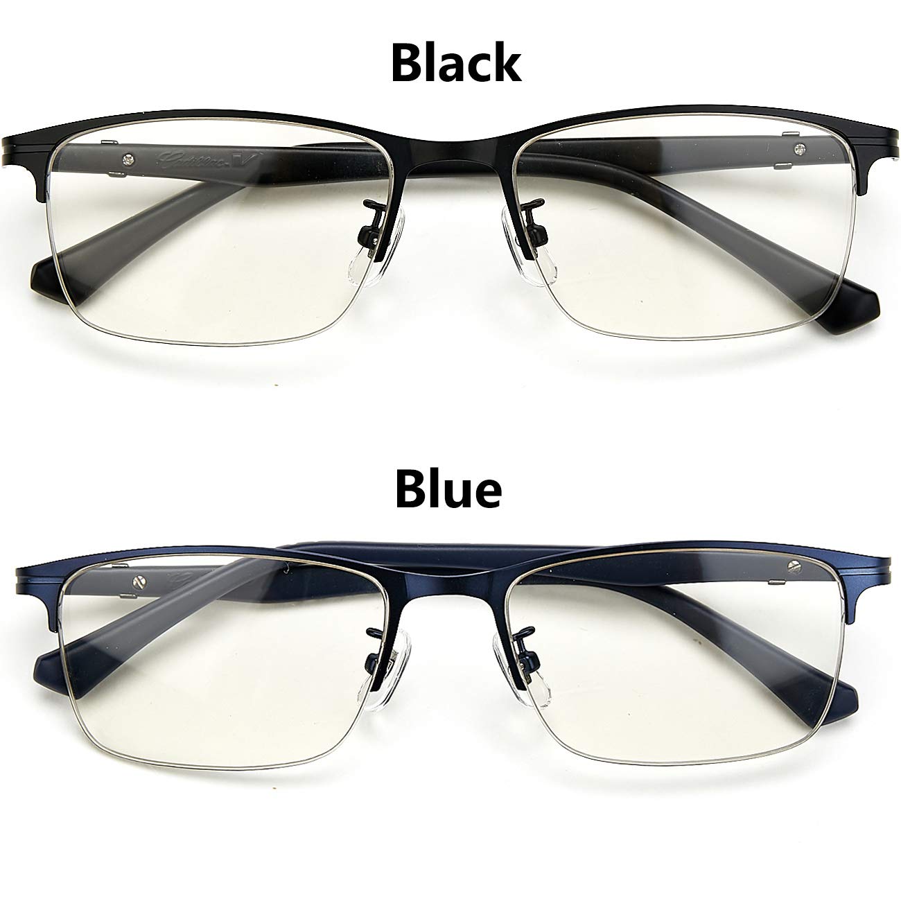 Progressive Multifocal Computer Reading Glasses for Men - Blue Light Blocking Half Frame Eyewear for Office, Gaming & Digital Screen Use