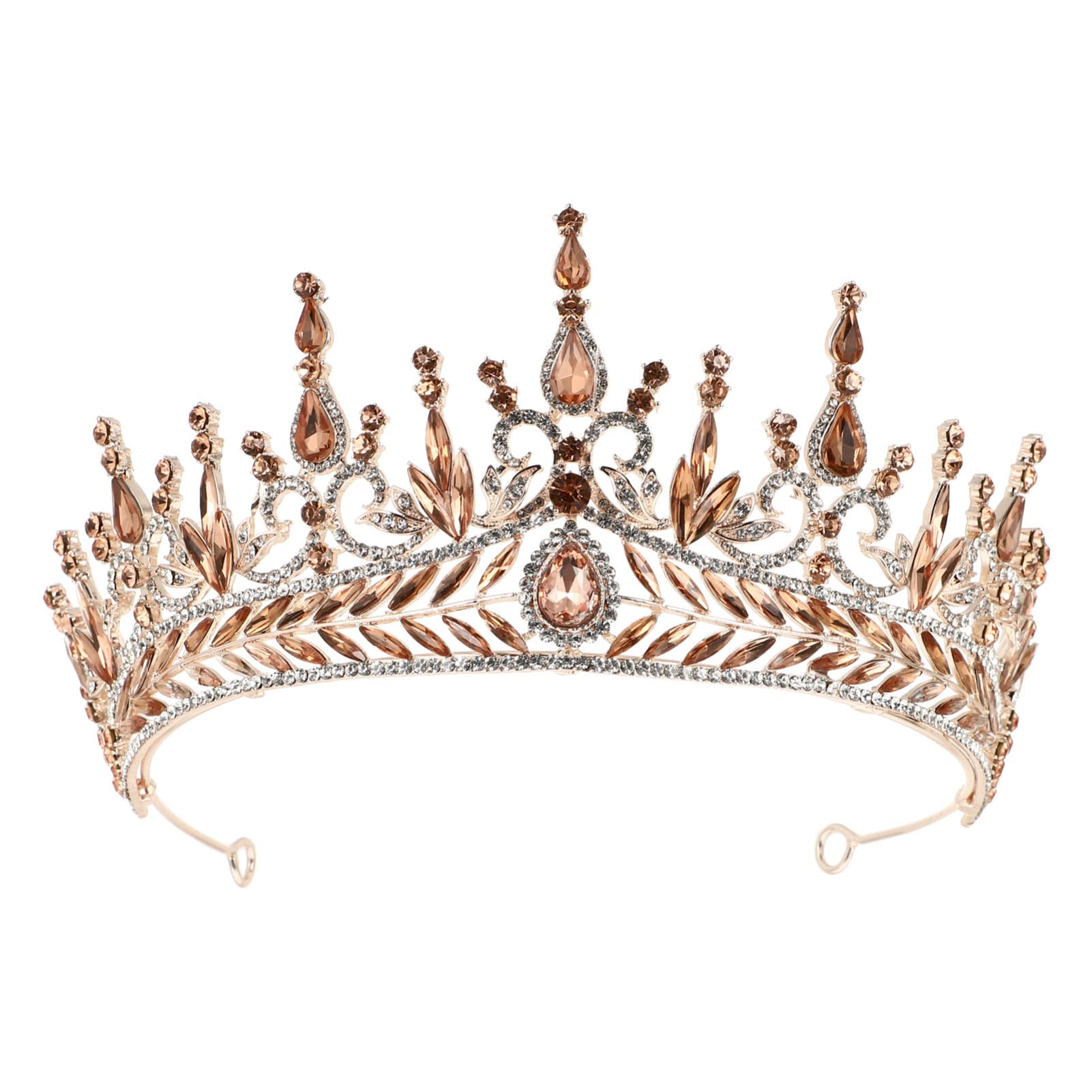 OSALADI Baroque Wedding Crown - Vintage Bridal Tiara with Rhinestones & Gold Crystal Headpiece for Brides, Prom, Pageants & Renaissance Costumes
