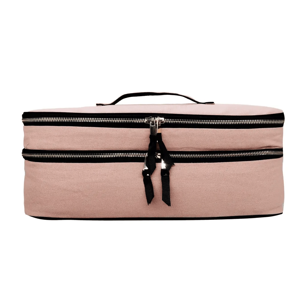 Double Hair Tools Travel Case - Pink/Blush Organizer for Curling Iron & Straightener | Perfect for Vacation, Gym & On-the-Go Styling