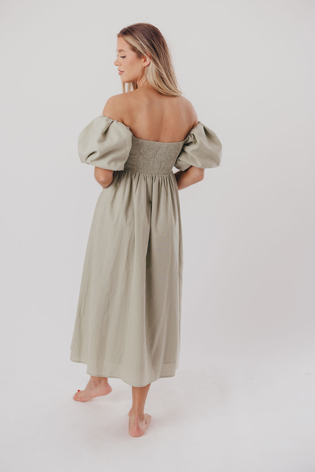 Hamilton Midi Dress in Olive - Bump Friendly Maternity Dress (Sizes S-2XL) | Flowy Summer Dress for Pregnancy, Nursing & Everyday Wear