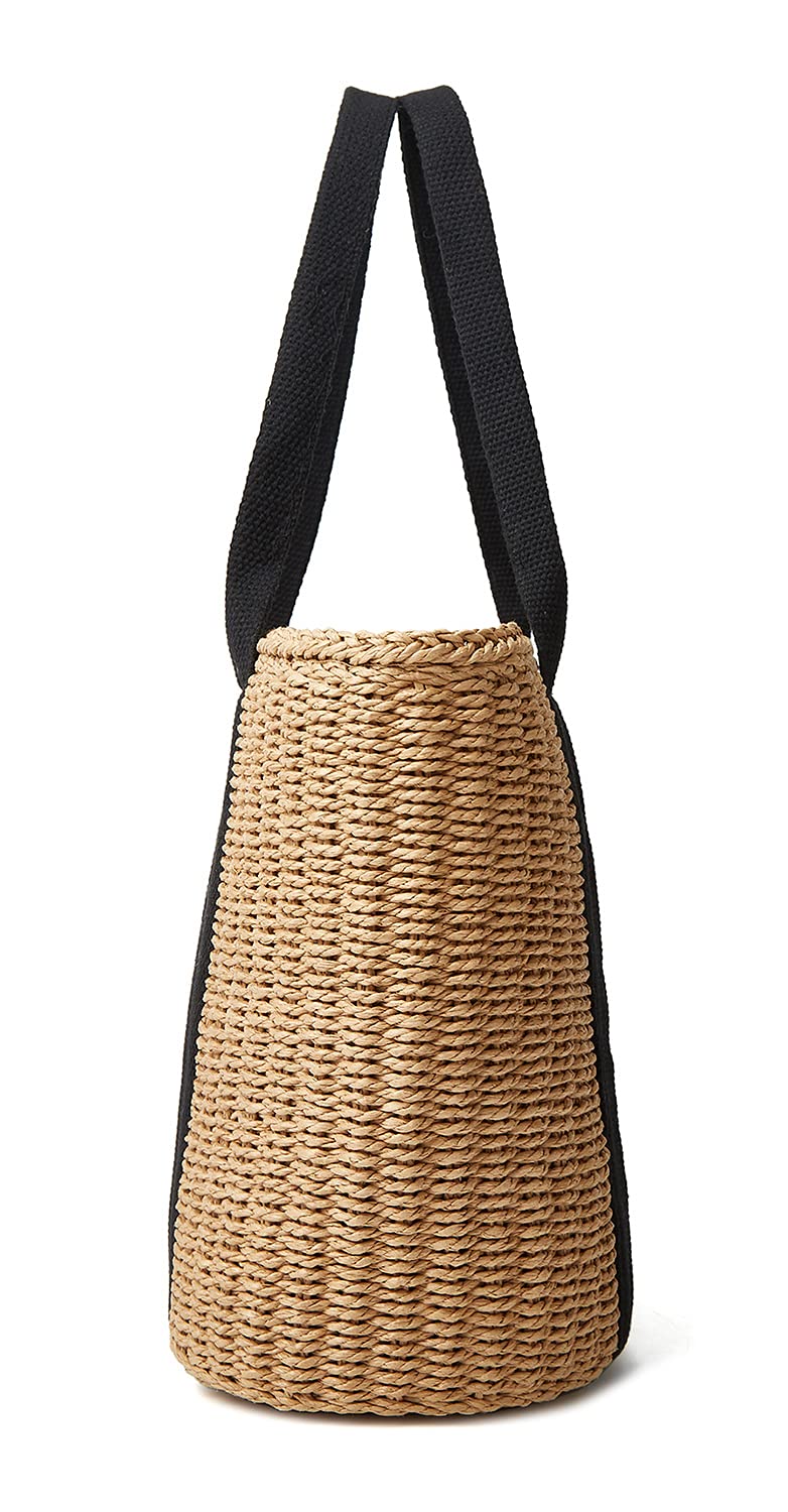 Stylish Women's Straw Beach Tote Bag - Large Handmade Woven Shoulder Bag & Crossbody Purse for Summer Vacation, Pool Party, and Outdoor Picnics