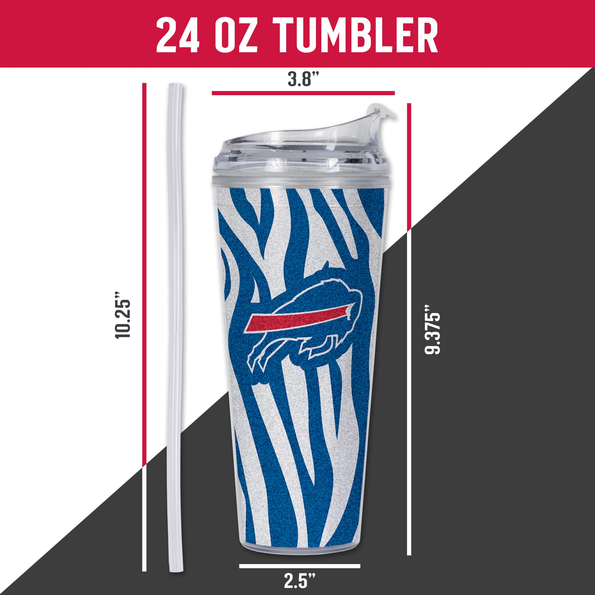 **Rico Industries 24oz Wildlife Acrylic Tumbler with Hinged Lid & Straw - Officially Licensed Double-Wall Insulated Cup for Hot & Cold Drinks - Perfect for Camping, Travel, and Outdoor Adventures**