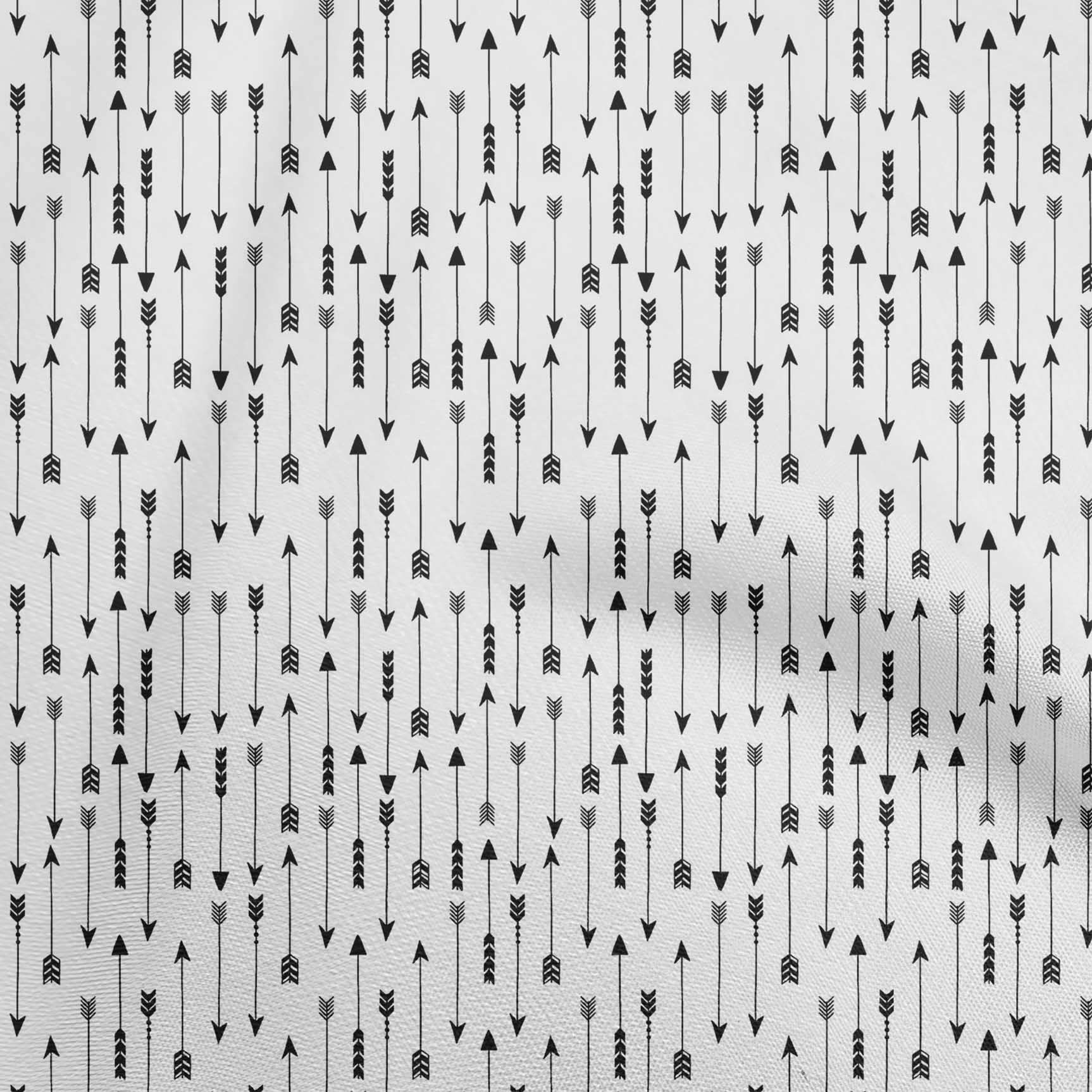 oneOone Velvet White Fabric Arow - 58 Inch Wide Printed Sewing Fabric by The Yard for DIY Clothing, Dresses, Curtains & Home Decor Projects - Soft Textured Material for Crafting & Fashion Design