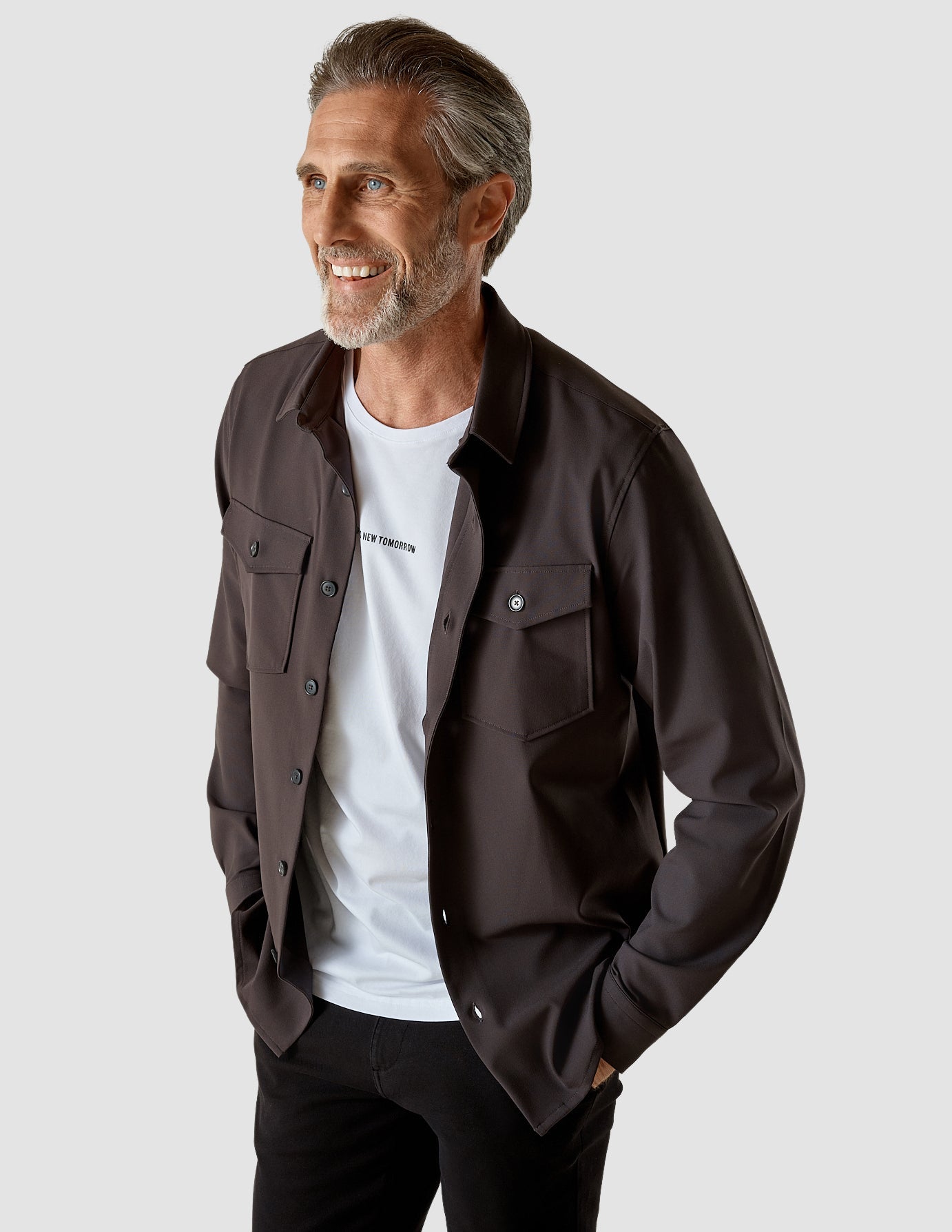 Men's Overshirt in Dark Shadow - Stylish Layering Piece for Casual & Outdoor Wear