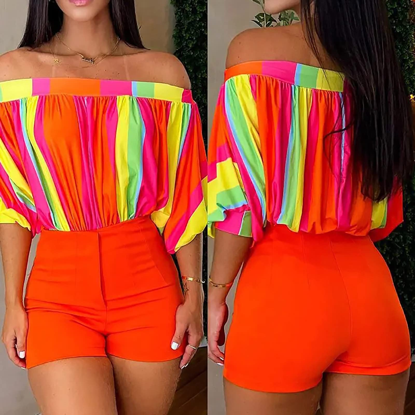 Rvidbe Women's Summer Pajama Sets - Sexy 2 Piece Outfits with Sleeveless Shirt & Shorts | 2023 Trendy Sleepwear & Lounge Wear for Women | Perfect for Bedtime, Vacation & Relaxing at Home