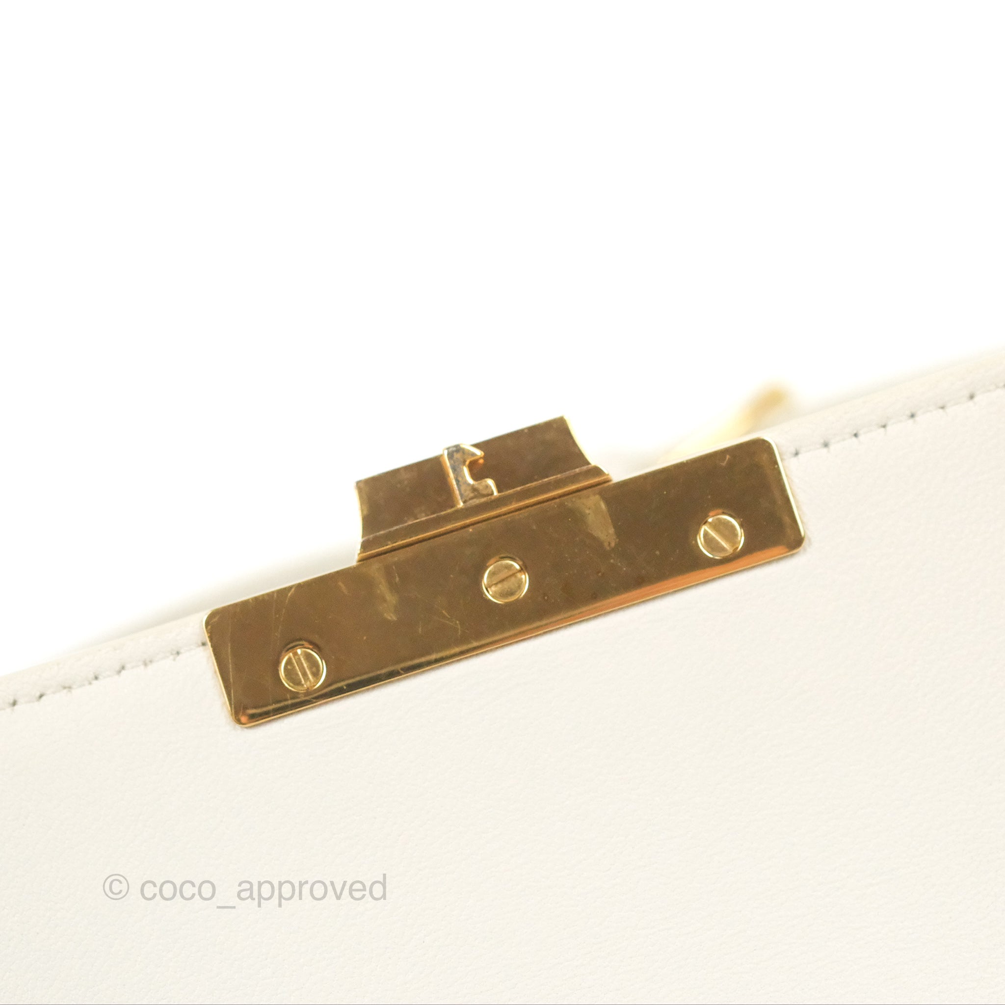 Celine Teen Triomphe Bag in Shiny White Calfskin Leather - Perfect for Everyday Use, Work & Special Occasions