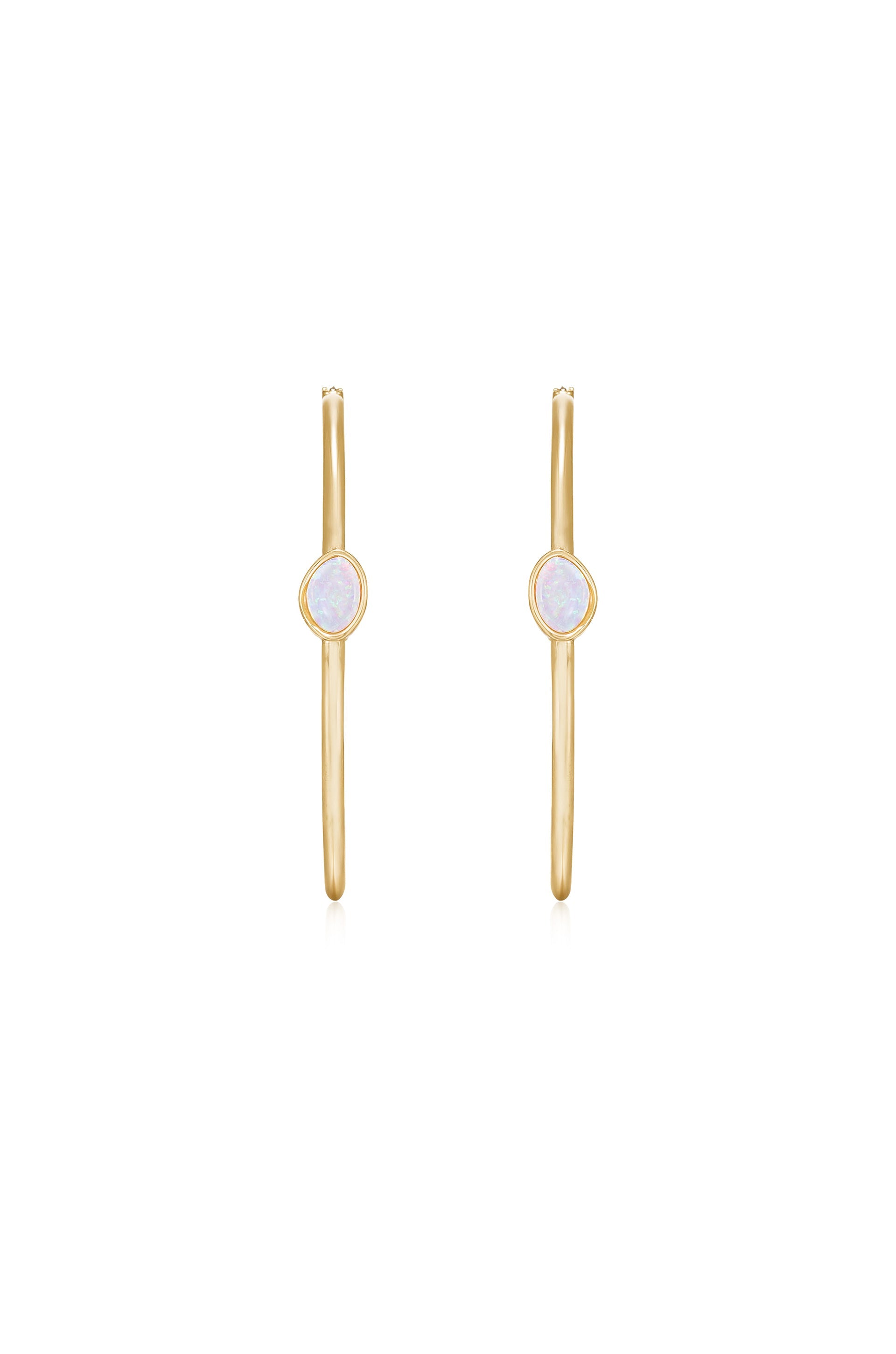 Opal Hoop Earrings - Dainty Sterling Silver Opal Drop Earrings for Women | Perfect for Weddings, Parties & Everyday Elegance