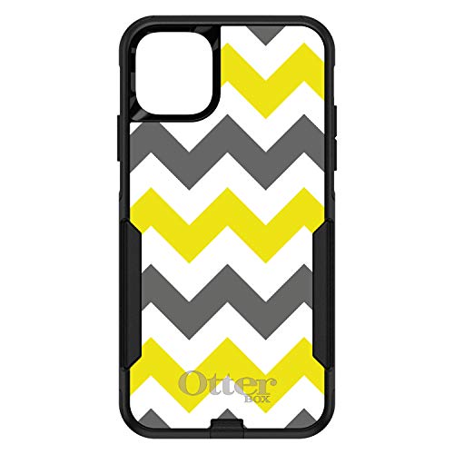 Grey Yellow Chevron Stripes On Black Case