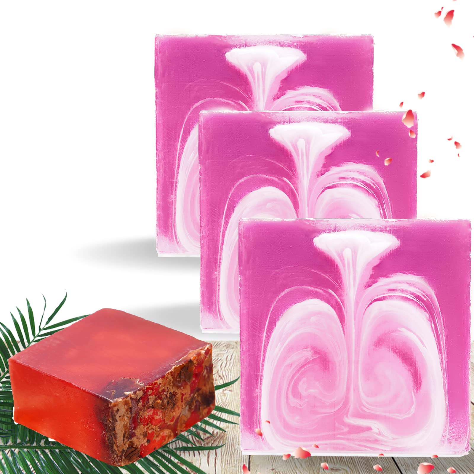 Organic Yoni Soap Bars for Women - pH Balanced Feminine Wash & Vaginal Deodorant, Set of 4 Handmade Natural Vaginal Care Soaps with Bubble Net (3.53 oz) - Gentle Cleansing for Daily Intimate Hygiene & Self-Care Routine