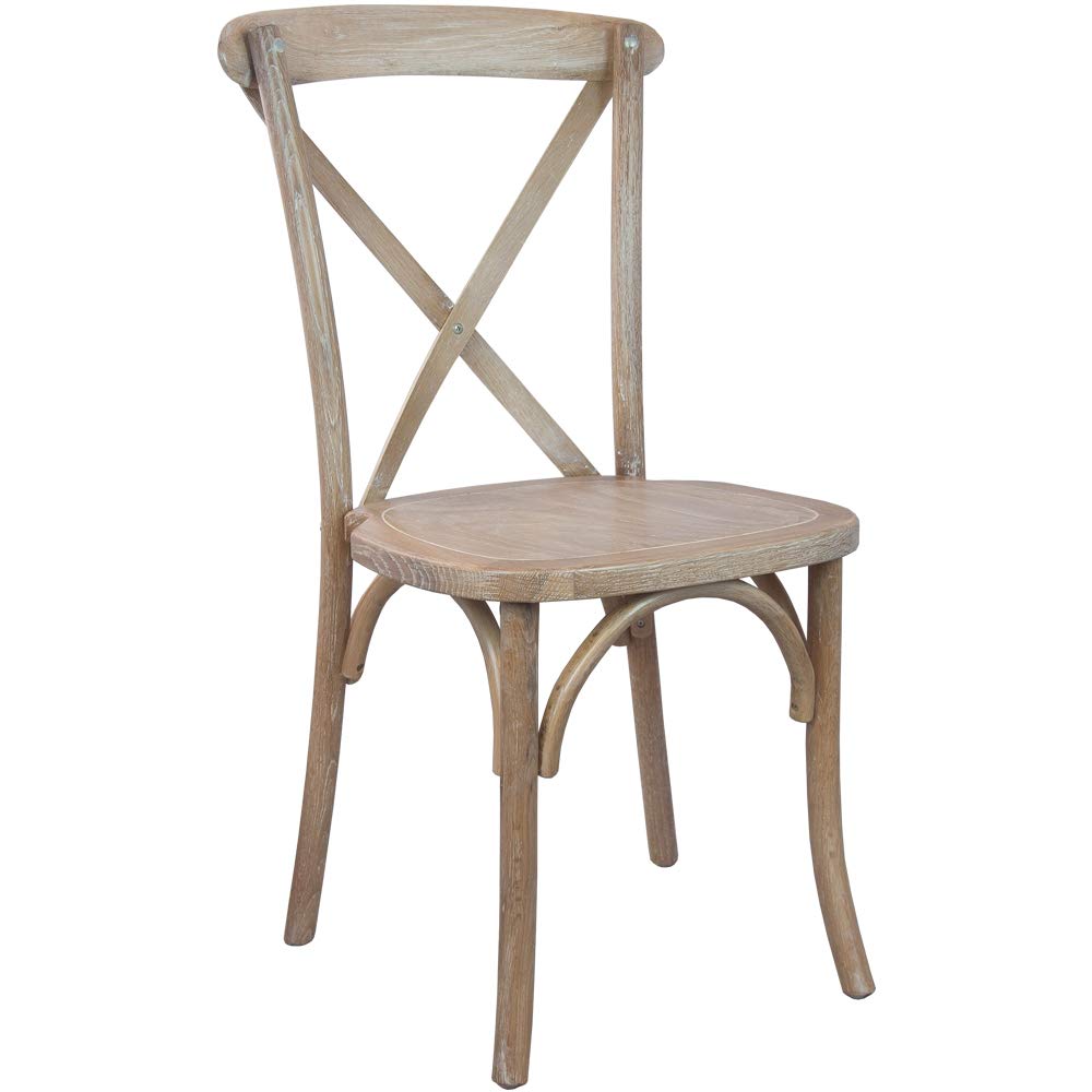 Handcrafted Driftwood X-Back Chair - Rustic Wooden Dining Chair for Kitchen, Patio & Farmhouse Decor - Perfect for Outdoor Dining & Country Style Home