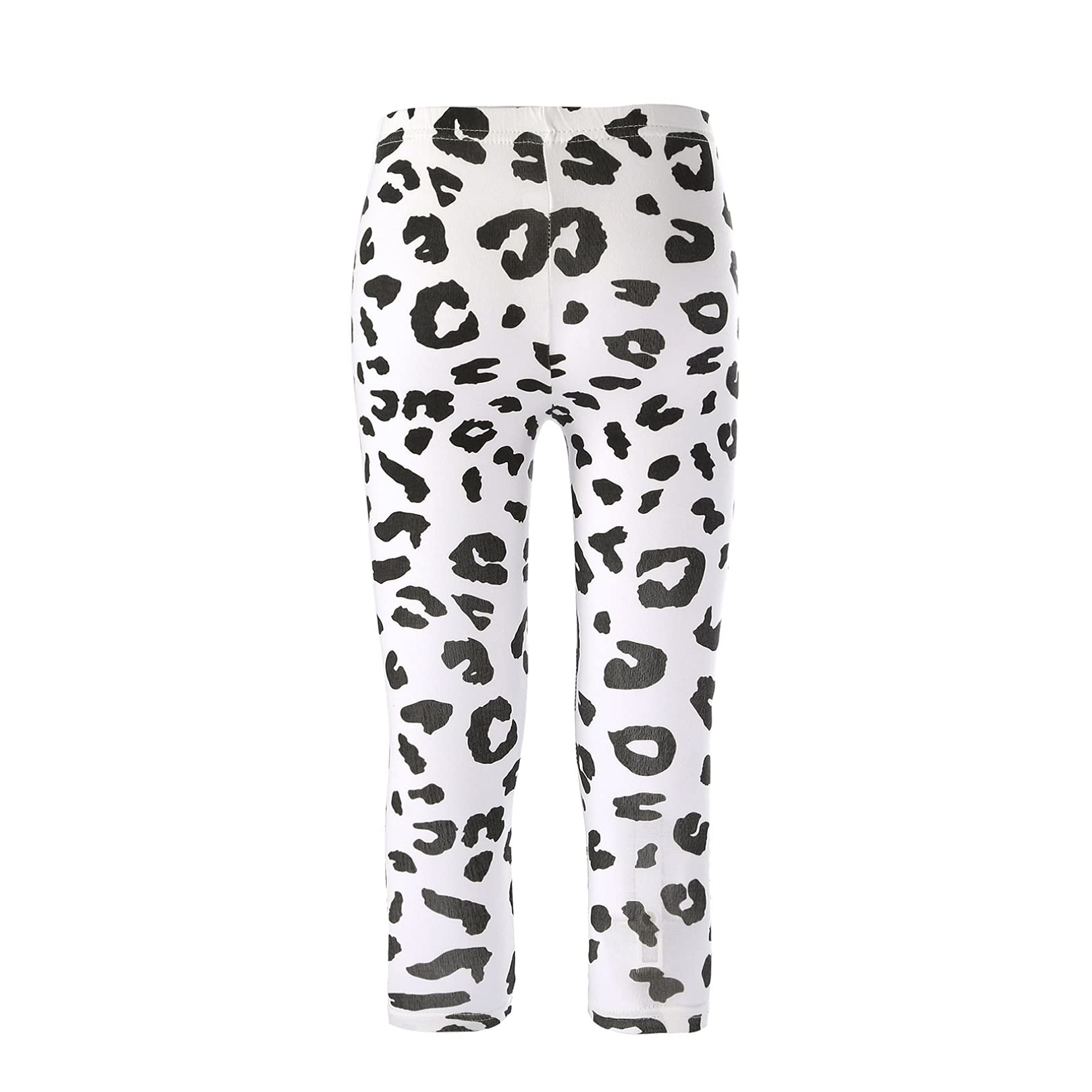 Girls' Stretchy Waist Cotton Spot Print Leggings - Skinny Yoga Pants for Gymnastics, Fitness & Casual Wear - Comfortable Capri Trousers for Kids' Sports, Dance & Everyday Outfits
