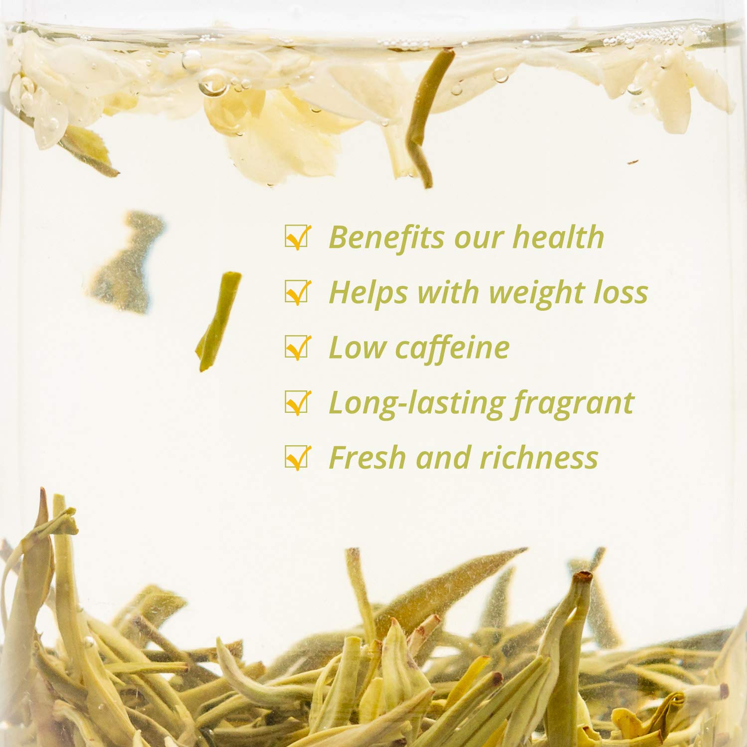 Oriarm 2024 Premium Jasmine Green Tea Loose Leaf 450g - Chinese Mao Feng Green Tea with Natural Jasmine Flowers - Yuqian 1st Grade - Perfect for Relaxation, Afternoon Tea & Gift Giving