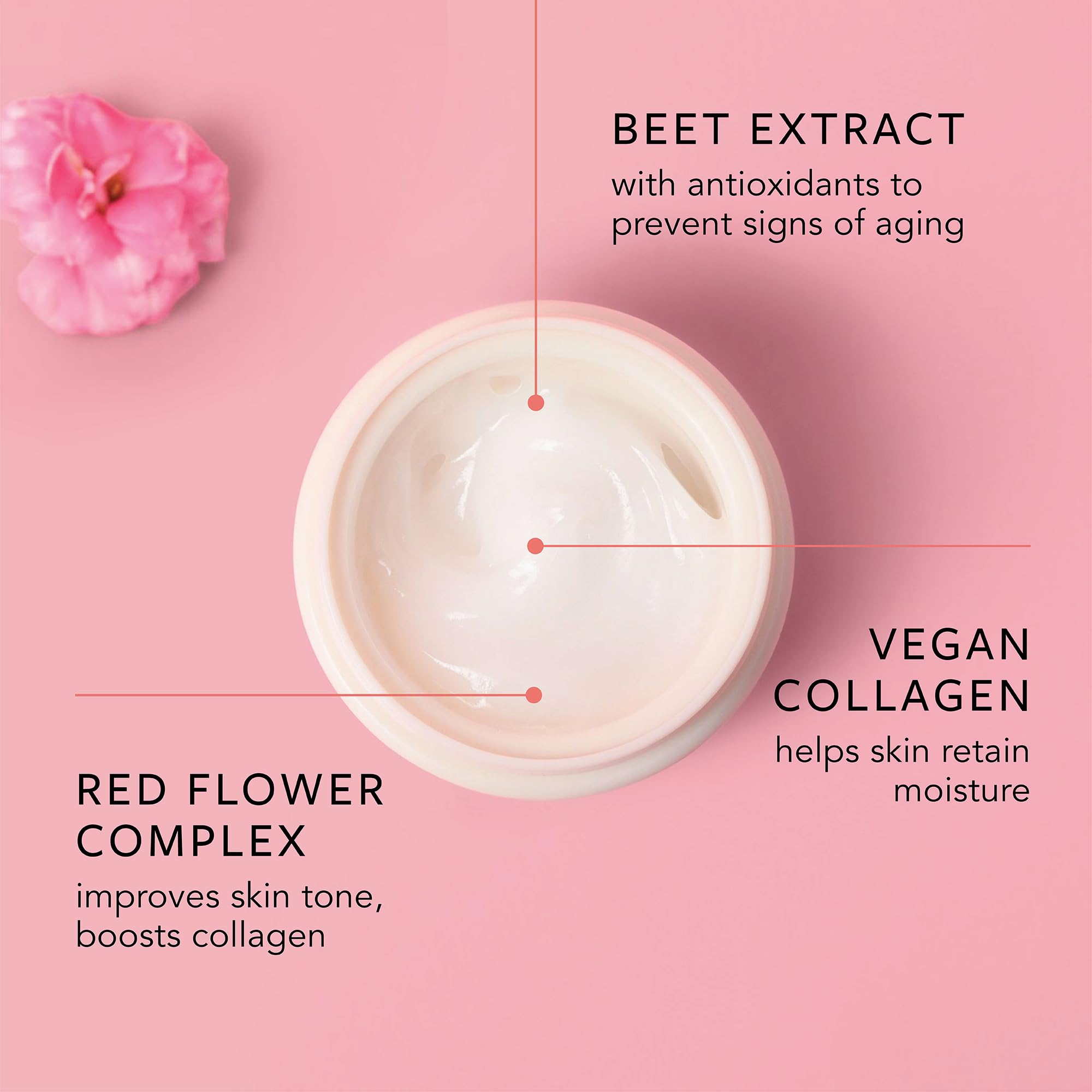 LAPCOS Red Collagen Hydrating Face Cream 1.69 Fl Oz - Vegan Collagen Moisturizer with Niacinamide for Plump, Hydrated Skin | Anti-Aging Neck & Face Cream for Day & Night Use