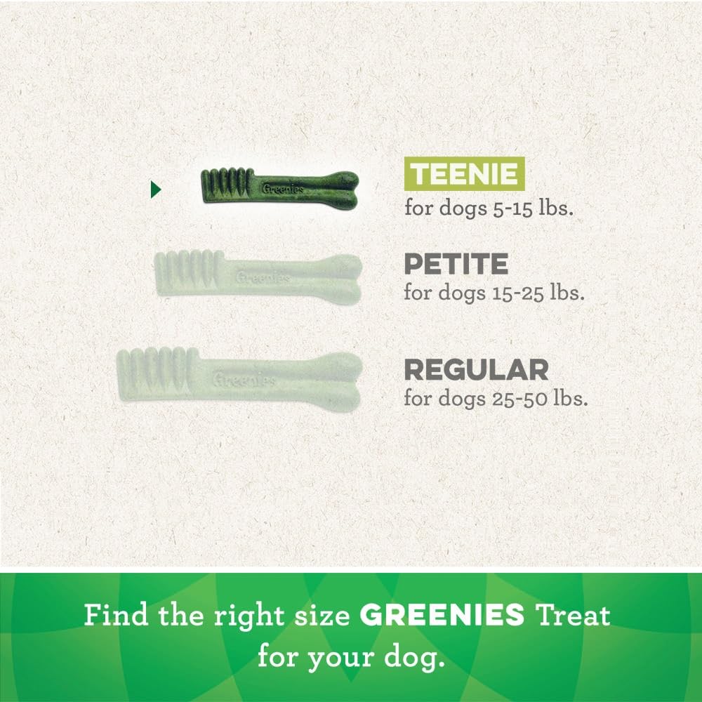 Greenies Puppy Teenie Natural Dental Care Chews for Dogs 6+ Months - 12 oz Pack (20 Treats) | Oral Health Dog Treats for Fresh Breath & Tartar Control | Perfect for Small Breed Puppies & Training Rewards
