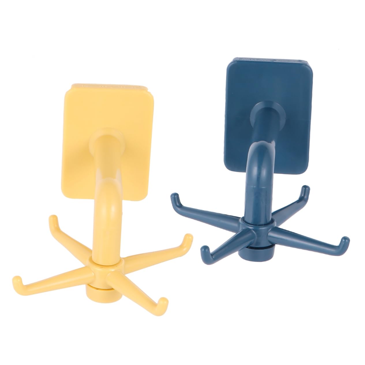 CIYODO 2-Pack Rotatable Plastic Wall Hooks - Heavy Duty Kitchen Storage Rack & Bathroom Organizer - Space Saving Wall Mounted Hanger for Utensils, Towels & Home Decor