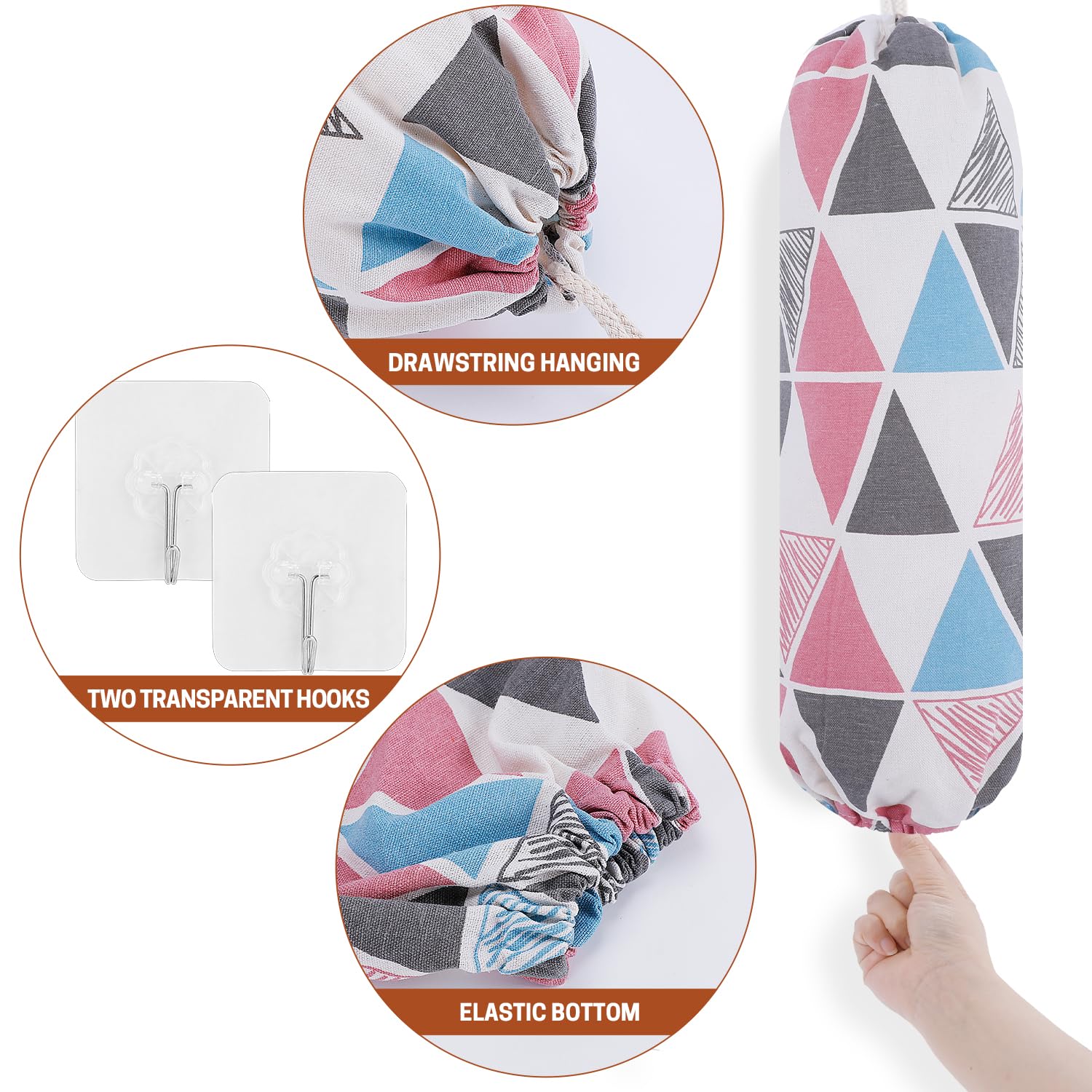 SWISSELITE 2-Pack Plastic Bag Holder & Organizer - Wall Mount Grocery Bag Storage Dispenser (22x9 Inch) - Reusable Kitchen Organizer for Pantry, Garage & Laundry Room Storage Solutions