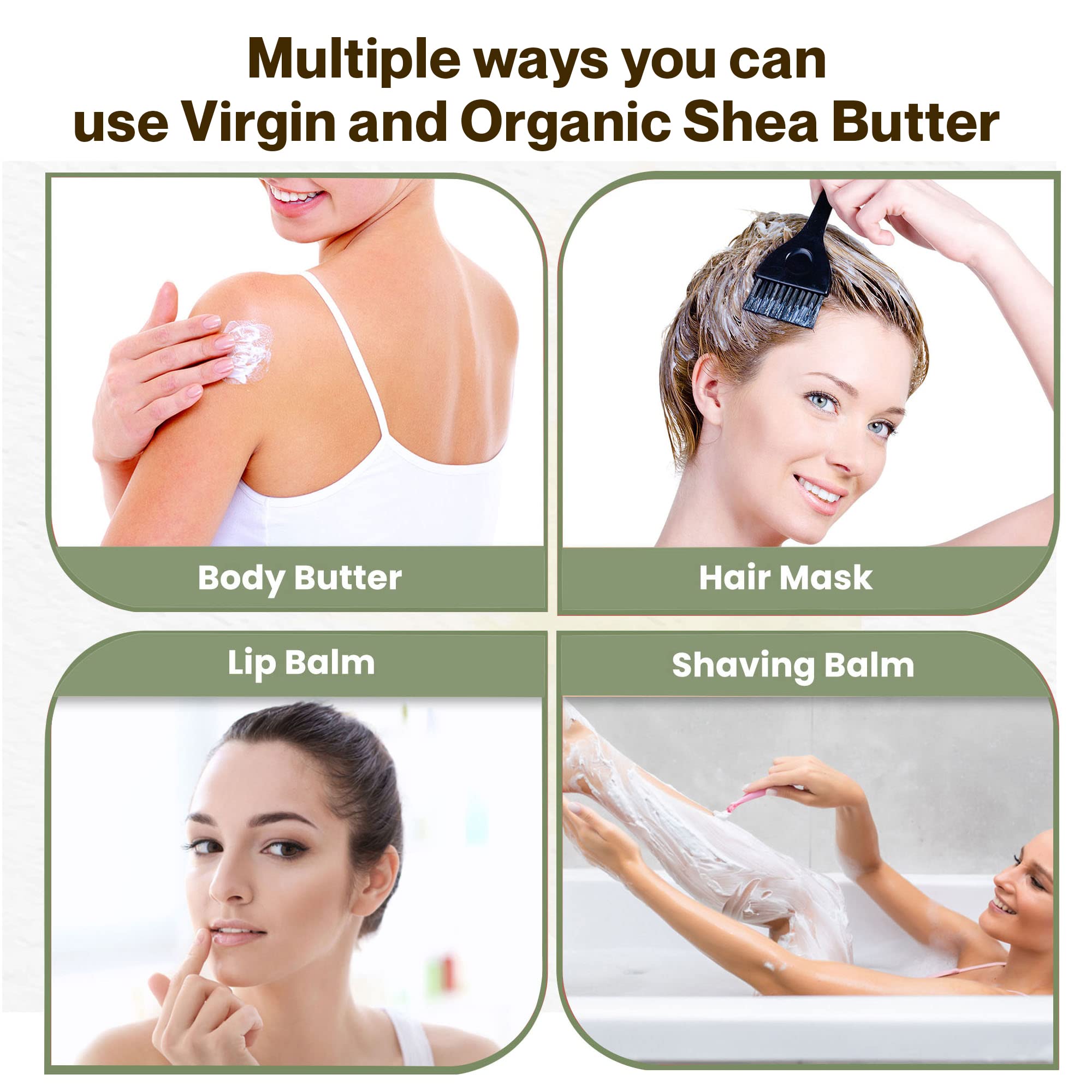 Organic Virgin Shea Butter 1.7 lb - USDA Certified, Unrefined, Raw & Pure from Ghana - for Skin, Hair & DIY Beauty Products