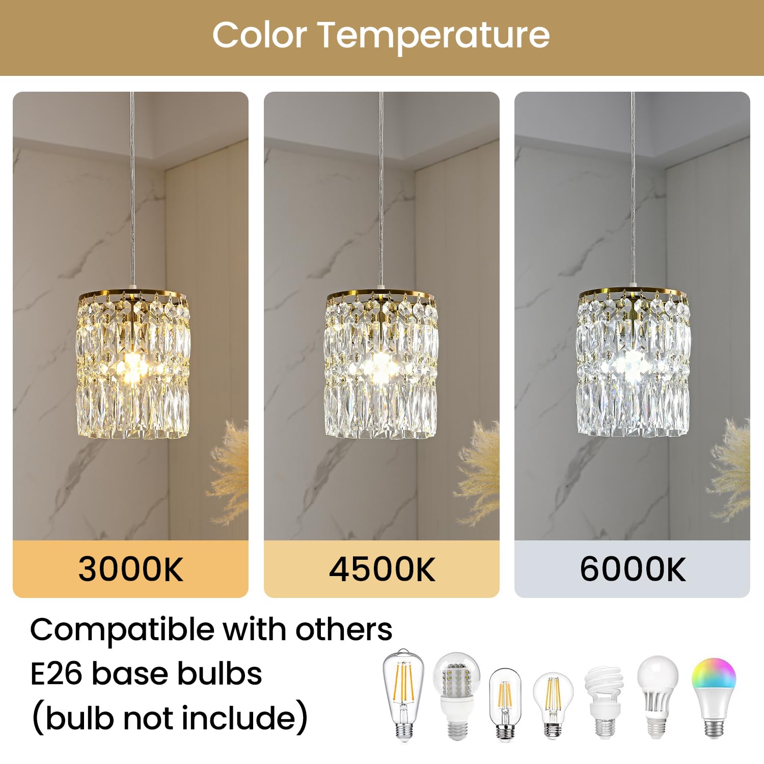 Modern Gold Crystal Chandelier - 2-Pack Linear Raindrop Pendant Lights for Kitchen Island, Dining Room, Bedroom & Living Room | Elegant Ceiling Lighting Fixture for Hallway, Entryway & Home Decor
