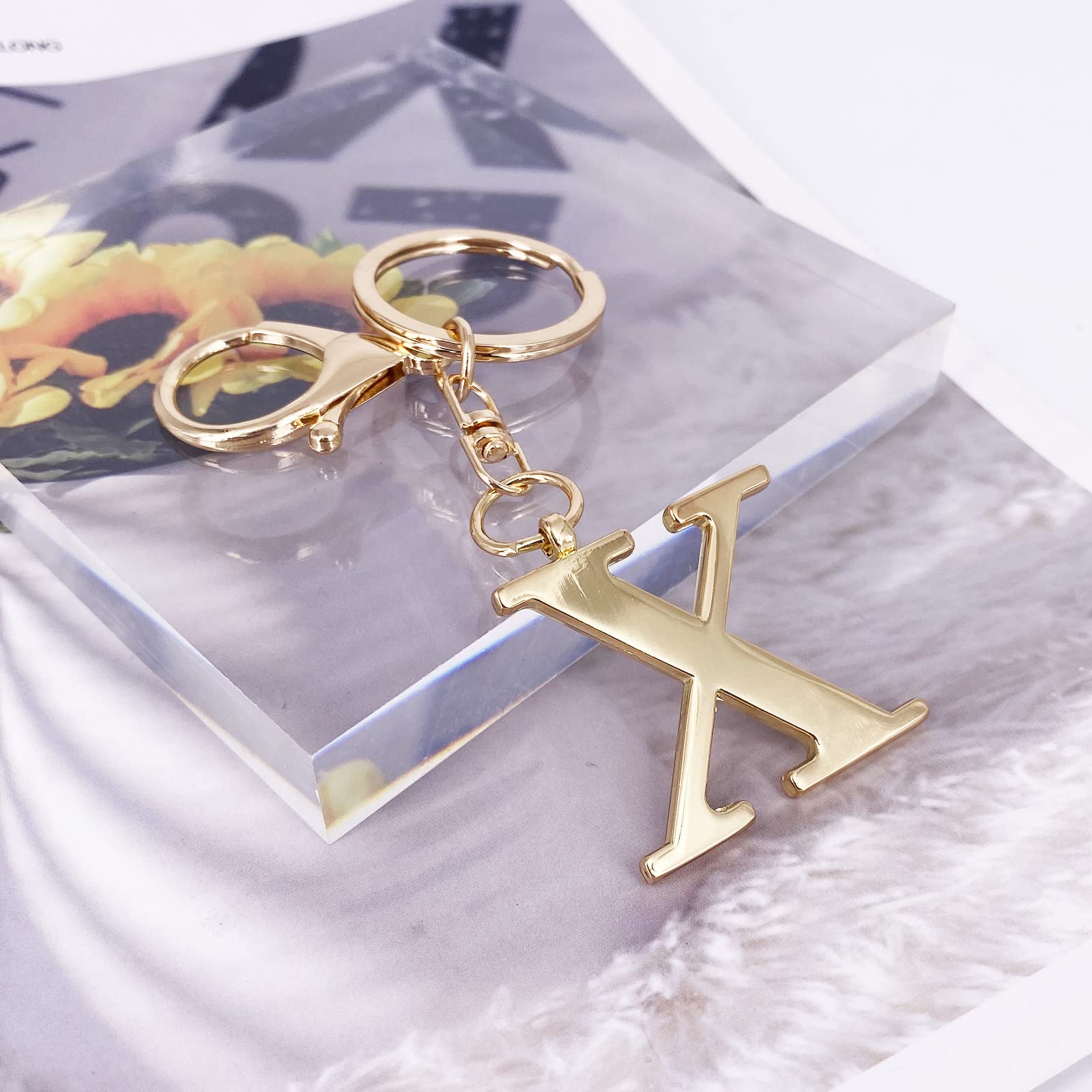 LAXPICOL Gold Letter A-Z Keychain for Women - Personalized Alphabet Initial Bag Charms, Purse Accessories & Handbag Decor - Perfect Gift for Birthdays, Anniversaries & Everyday Carry