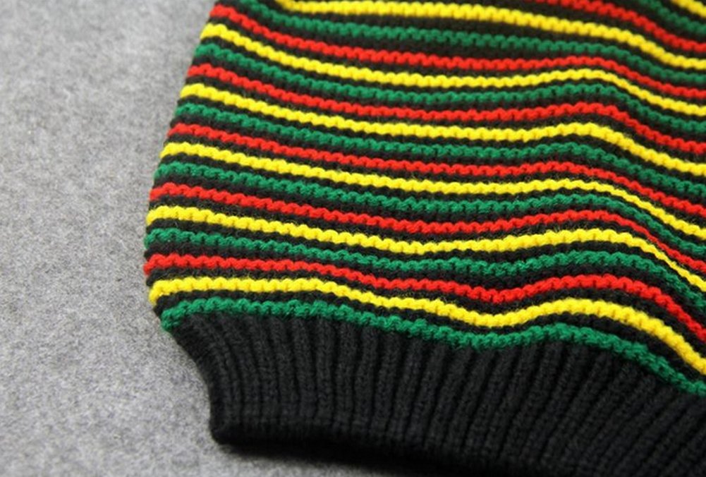 Ganesha Unisex Jamaica Reggae Rainbow Stripes Oversized Slouch Winter Beanie Hat - Warm Knit Ski Cap for Men & Women - Perfect for Cold Weather, Snowboarding, and Street Style Fashion