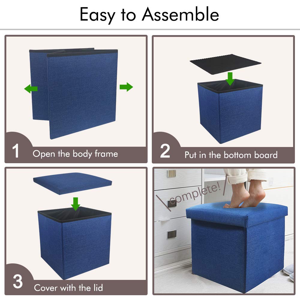 Multi-Purpose Folding Storage Ottoman Cube - 11.8