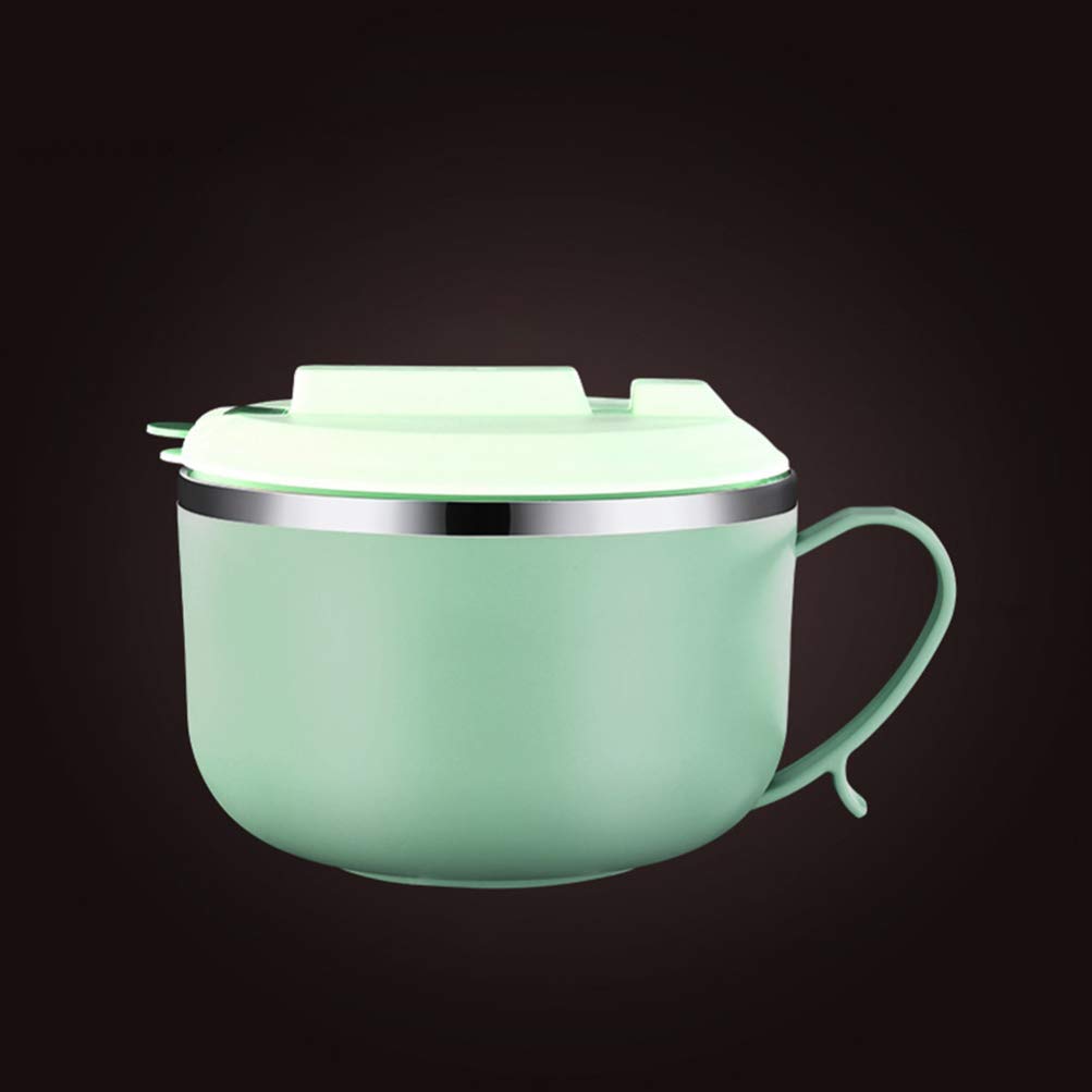 **Hemoton Stainless Steel Food Storage Container with Lid - Microwave Safe Instant Noodle Bowl, Rice Bowl & Mixing Bowl for Camping, Kitchen & Outdoor Use**