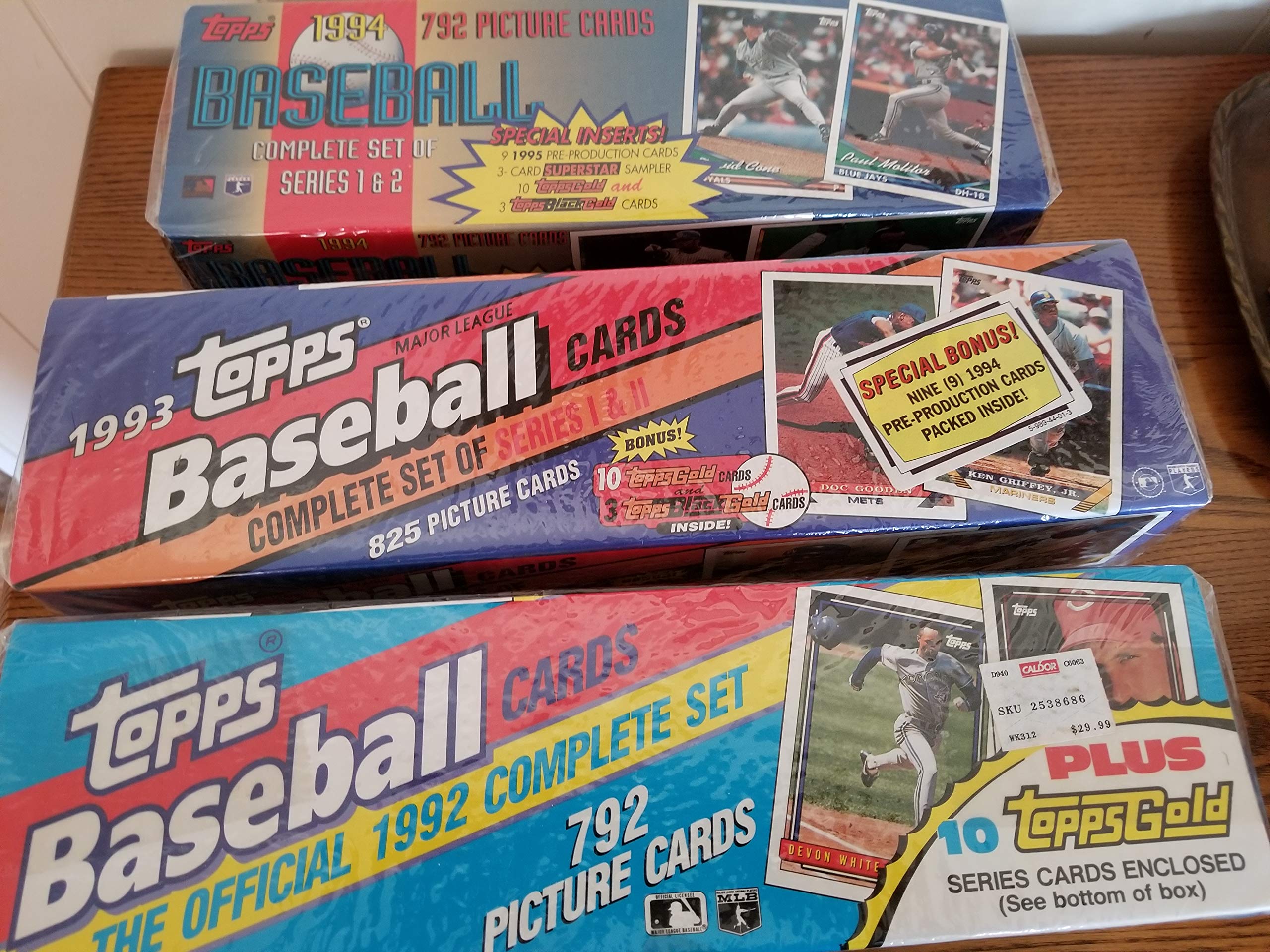 1992-1994 Topps Complete Baseball Card Factory Sealed Sets (3 Sets) - Includes Derek Jeter Rookie Card - Perfect for Collectors, Investors & Sports Memorabilia Enthusiasts