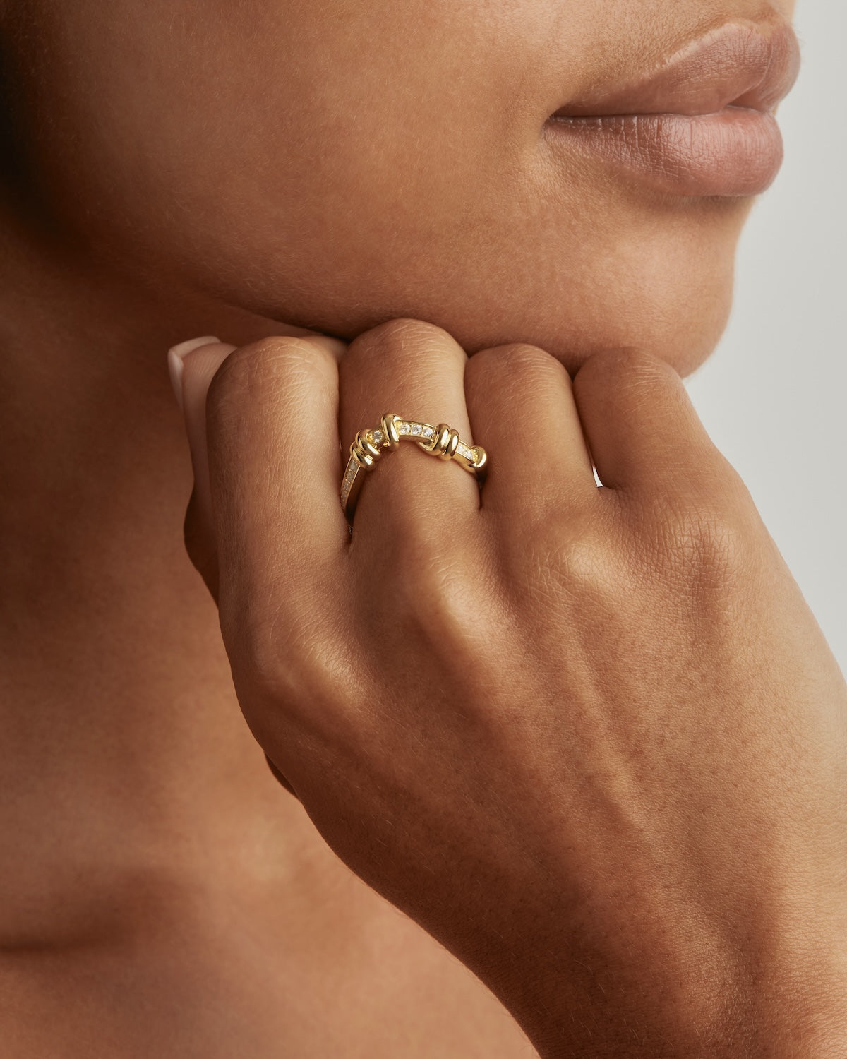 18K Gold Vermeil Embrace Stillness Ring - Dainty Minimalist Stackable Ring for Women, Perfect for Everyday Wear, Gift Giving & Special Occasions