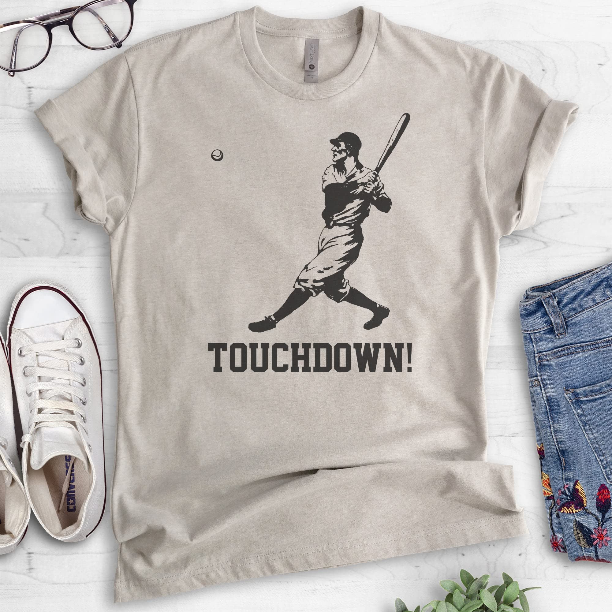 Touchdown Shirt - Unisex Funny Baseball & Football T-Shirt for Men & Women | Ironic Sports Tee for Game Day, Tailgating & Fan Parties
