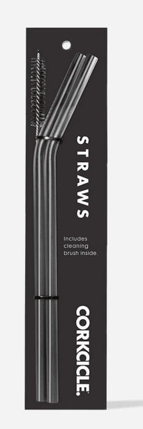 Corkcicle Stainless Steel Tumbler with 2 Metal Straws & Cleaning Brush - Perfect for Iced Coffee, Smoothies & Outdoor Adventures